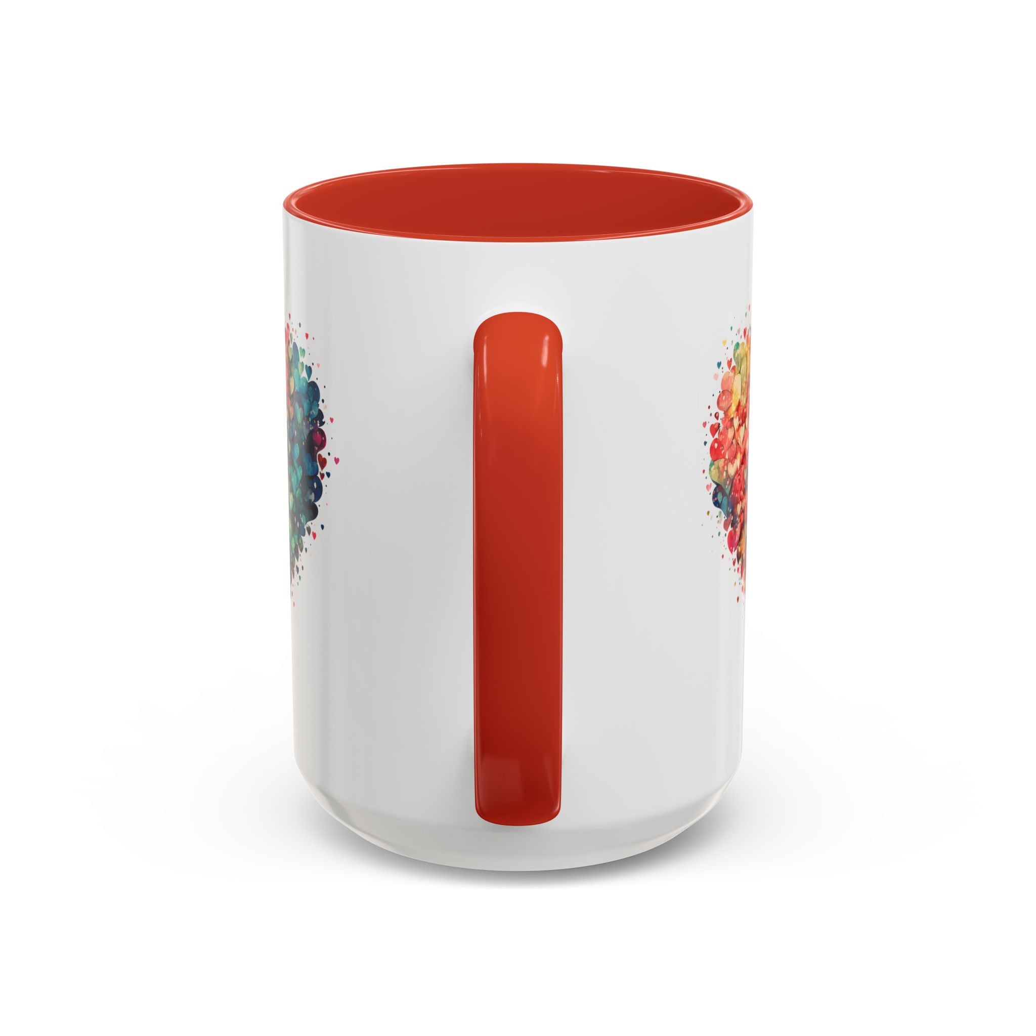 Watercolor Heart Coffee Mug, Heart Mug, Two-Tone Coffee Mugs, 11oz & 15oz Mug, Watercolor Heart Mug