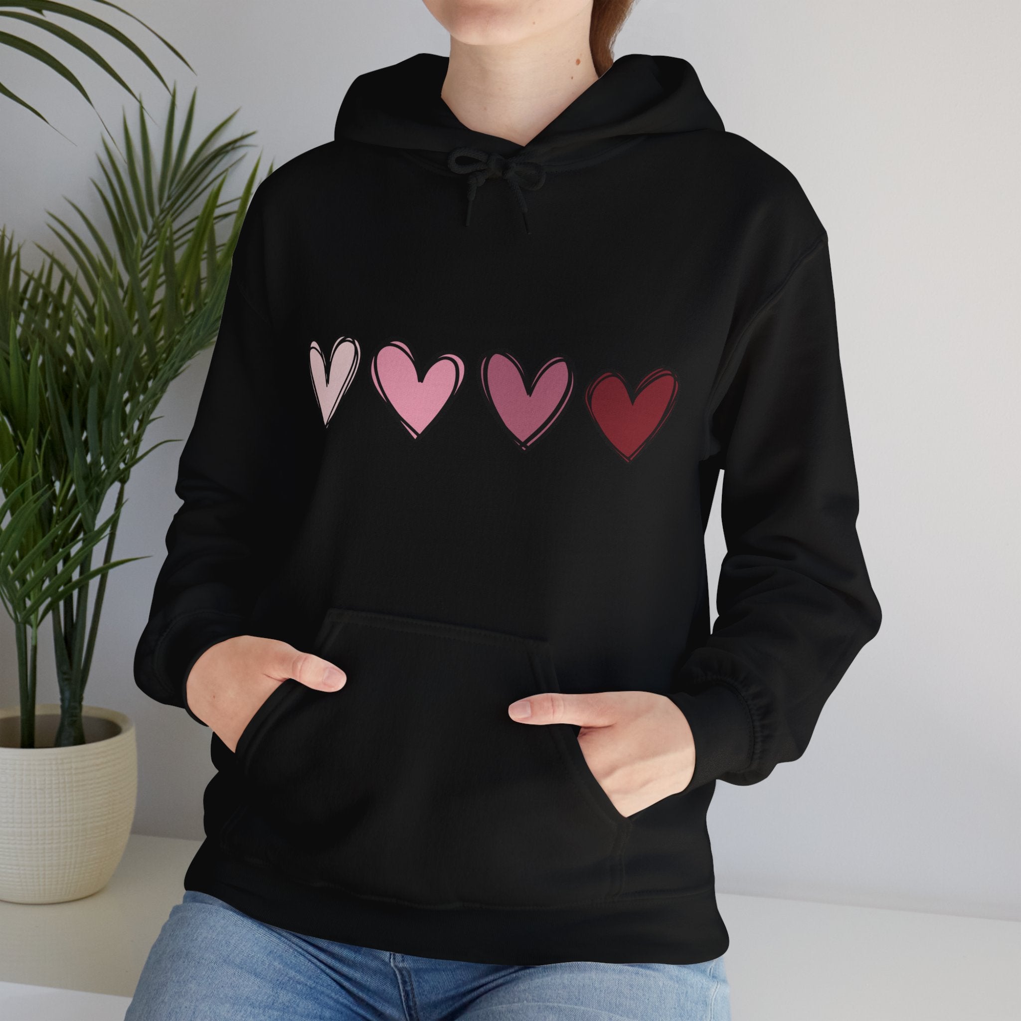 Valentine Double Heart Hoodie, Cute Valentine Hoodie, Valentine Sweatshirts, Vintage Valentine Hooded Sweatshirt, Valentine Pullover