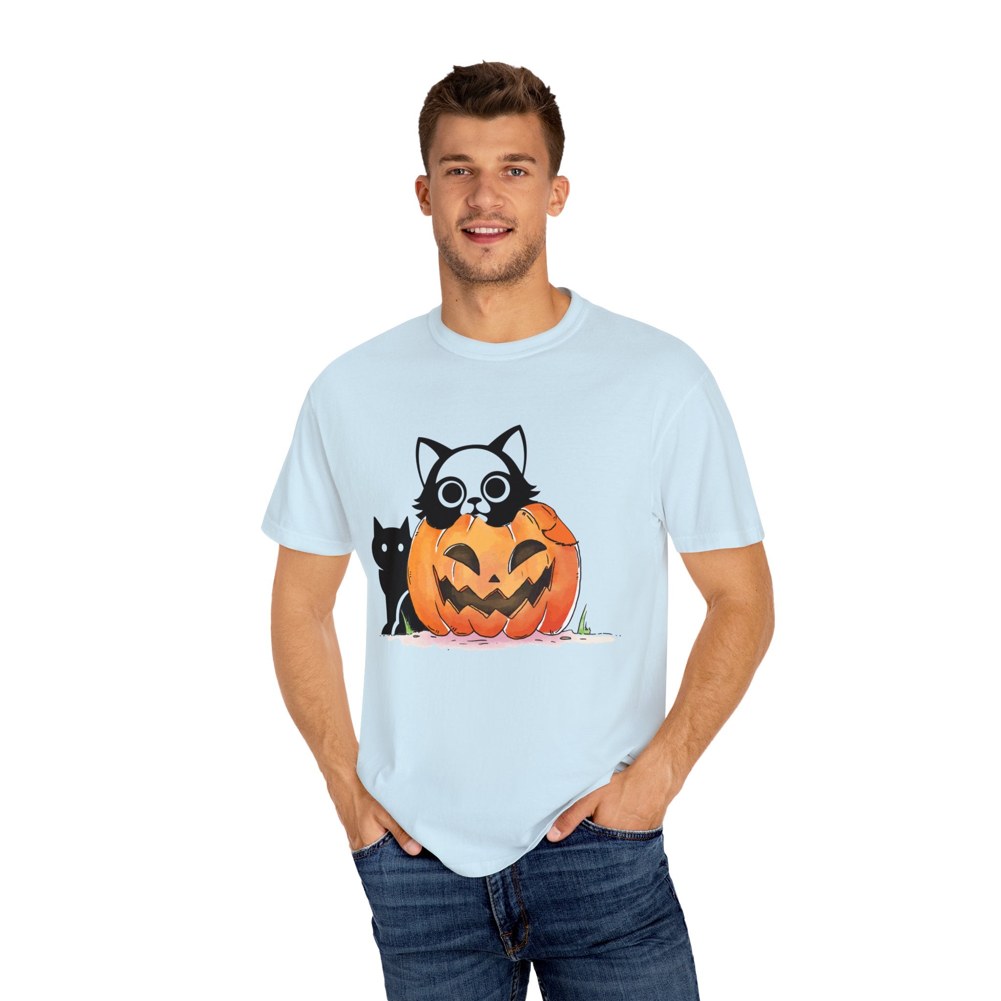 Vintage 90s Cat Halloween Shirt, Retro Halloween Shirt, Spooky Season Tee, Pumpkin Shirt, Halloween Shirt, Vintage Halloween Shirt