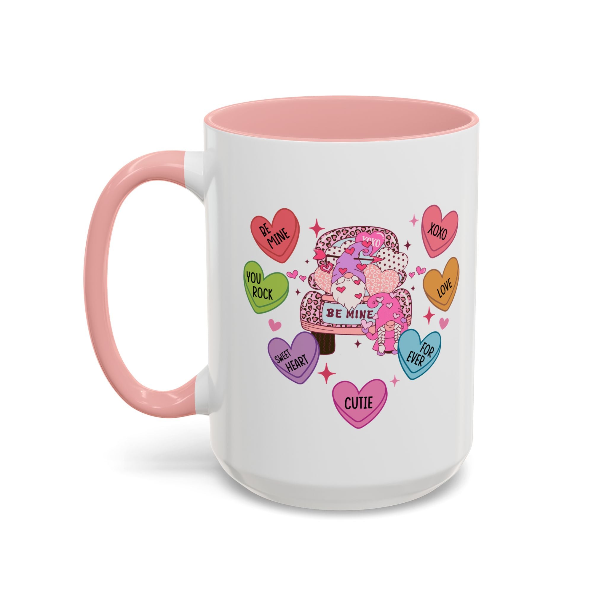 Candy Hearts Coffee Mug, Valentine's Conversation Hearts Mug, Valentines Day Coffee Mug, 15 oz 11 oz Mug, Pink Hearts Coffee Mug, Valentines Kitchen, Gift for Her