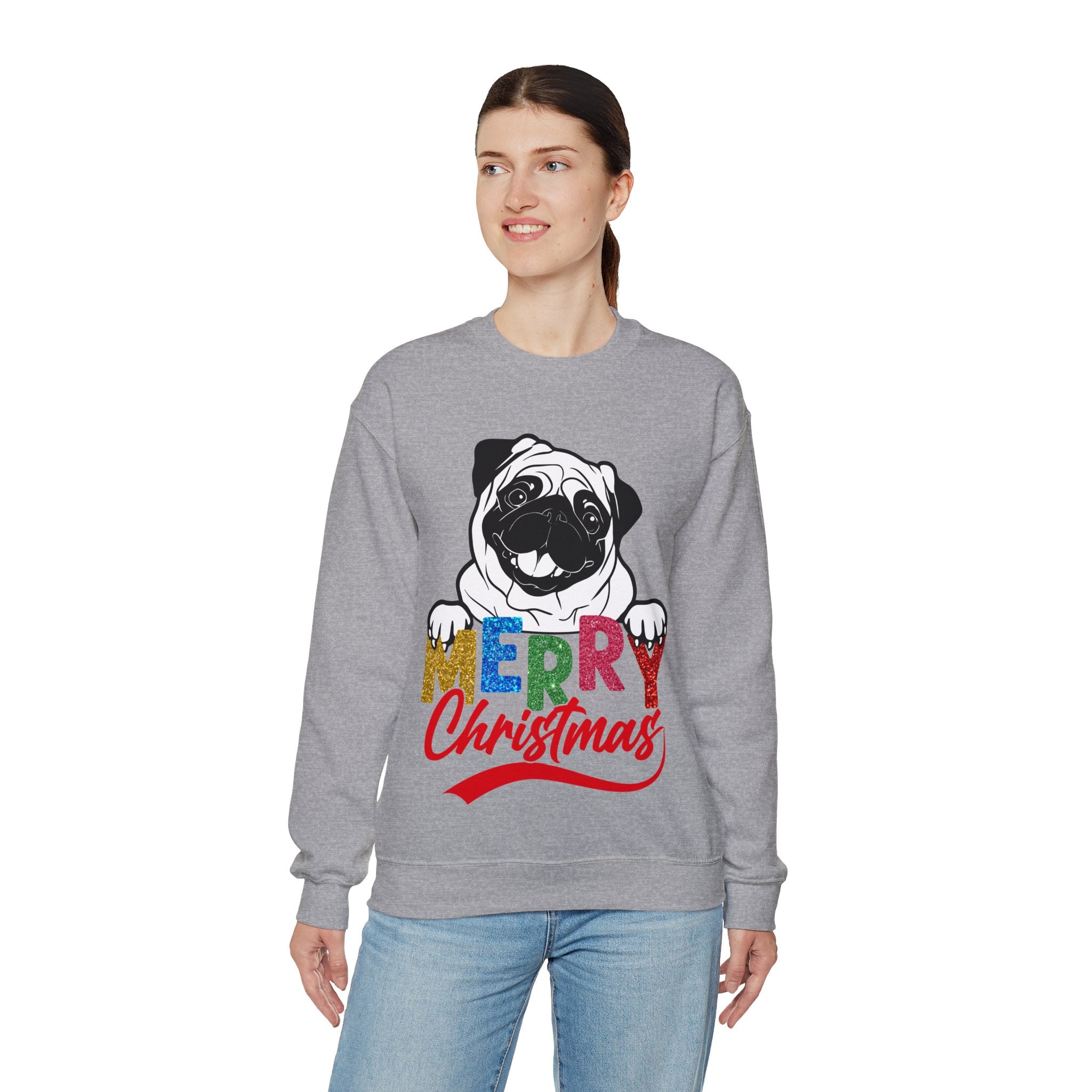 Christmas Pug Sweatshirt, Funny Pug Christmas Sweatshirt, Dog Lover Gift, Pug Mom Sweatshirt, Dog Mom Shirt