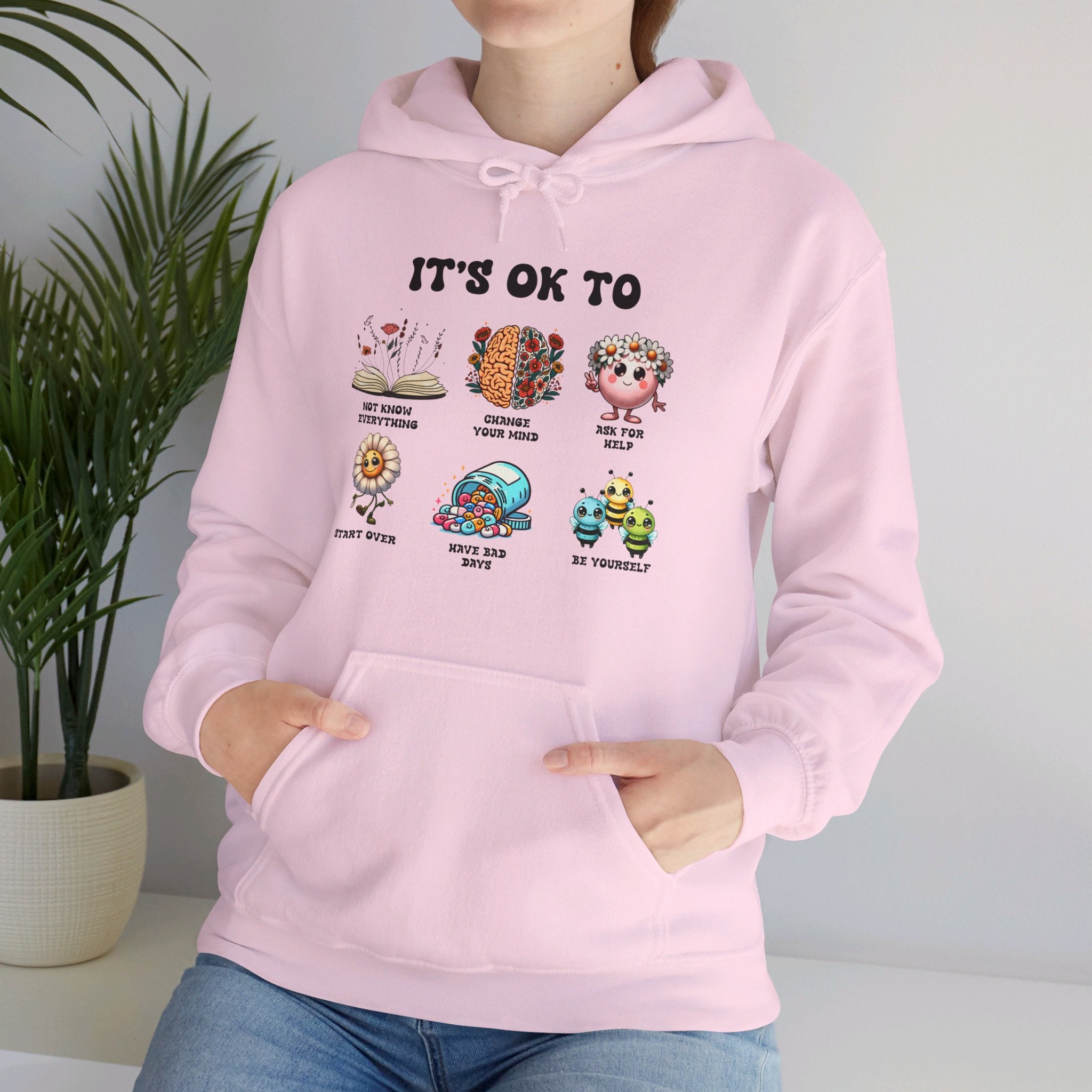 Mental Health its ok to be yourself, Teacher Hoodie, School Counselor, Positive affirmations, Therapist SPED Teacher SLP saying Hoodie