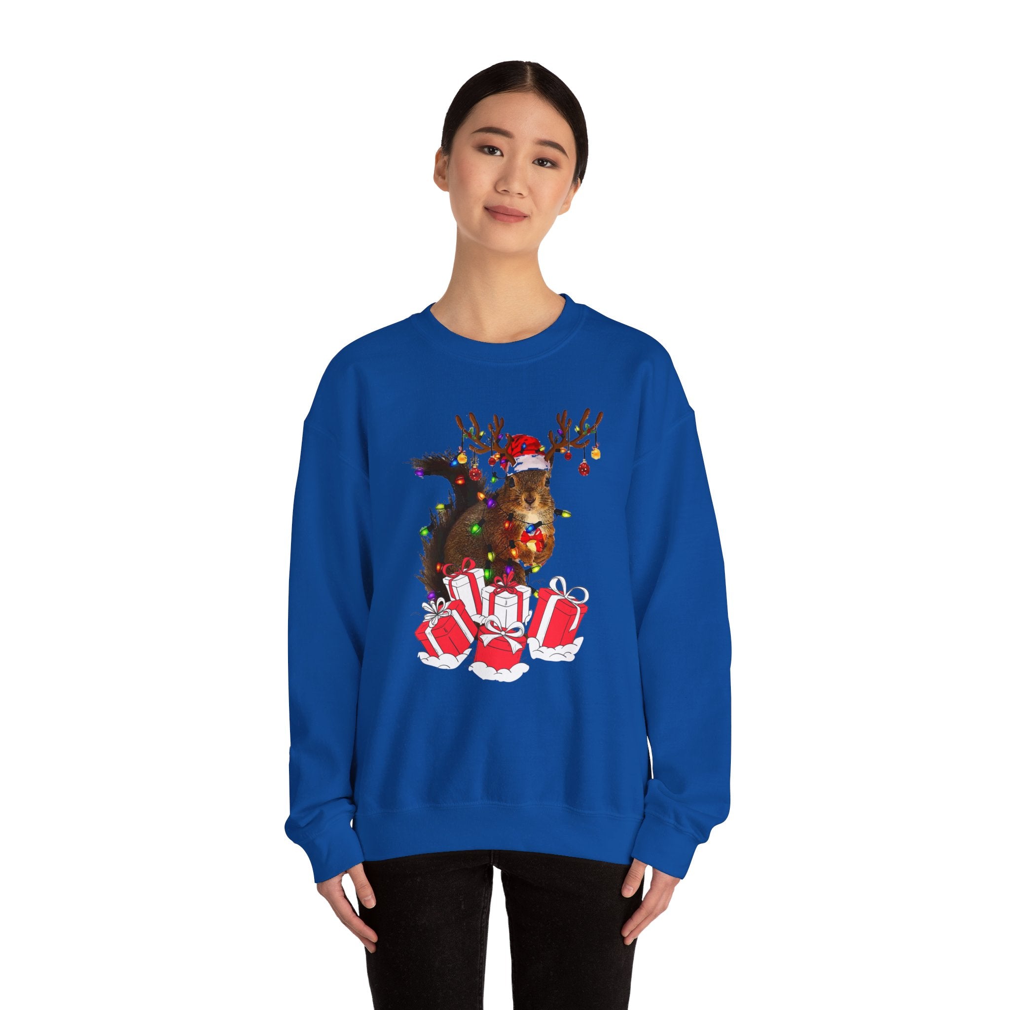 Christmas Squirrel Lights Sweatshirt, Christmas Sweatshirt, Funny Christmas Sweat, Christmas Gift Sweater, Holiday Crewneck