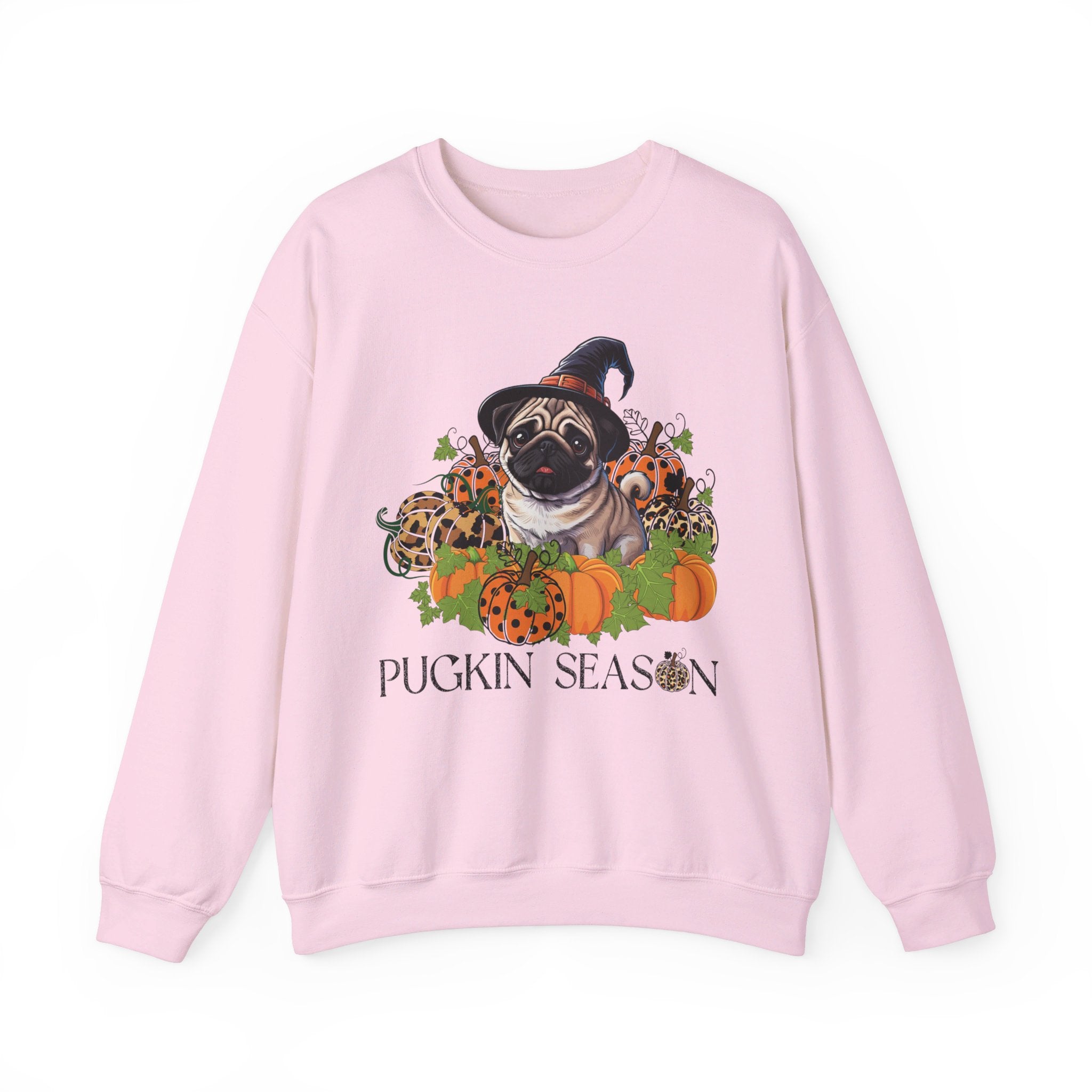 Fall Pug Sweatshirt, Pugkin Season Shirt, Leopard Print Pumpkin T-shirt, Cute Dog Lover Graphic Tee, Halloween Party Gift Tshirt