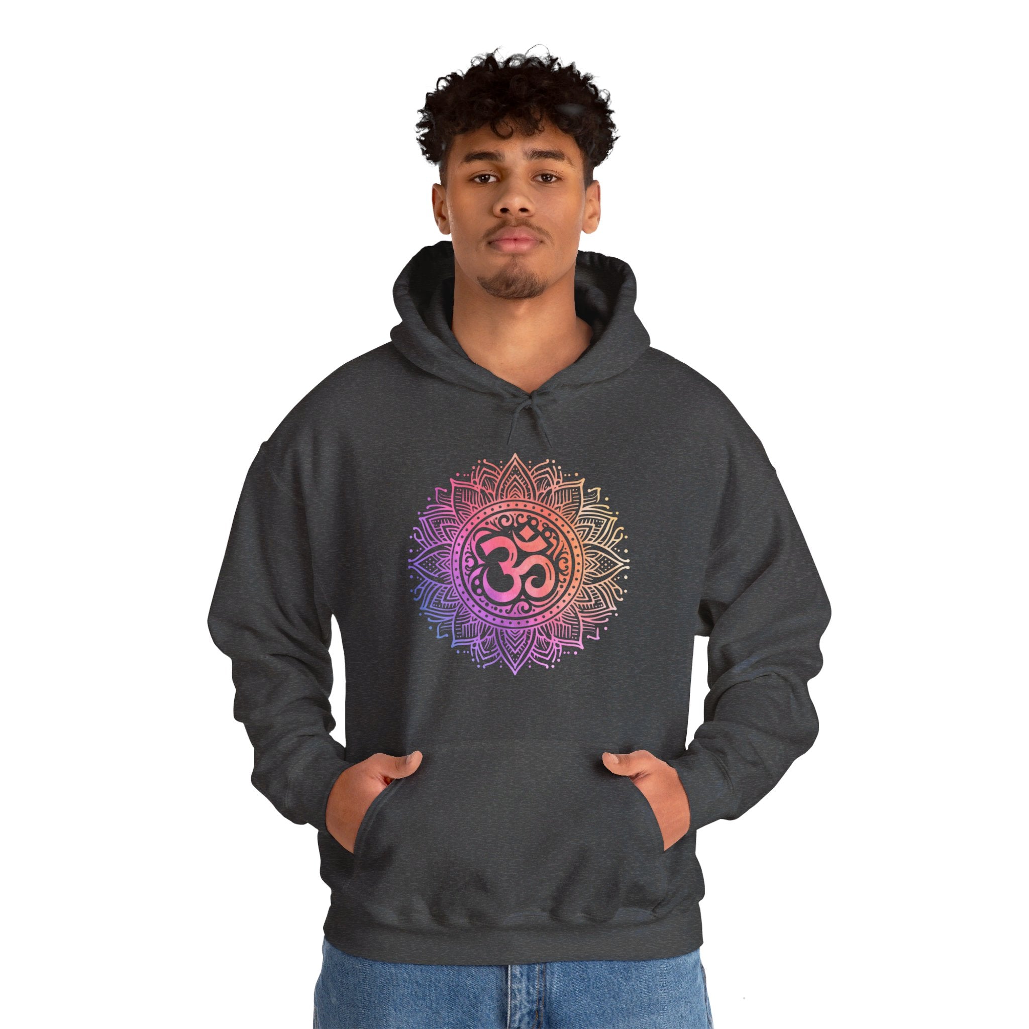 Sri Ohm Mandala Hoodie Om Yoga Meditation Spiritual Shirt Sacred Geometry Boho Unisex Hooded Flleece Sweatshirt