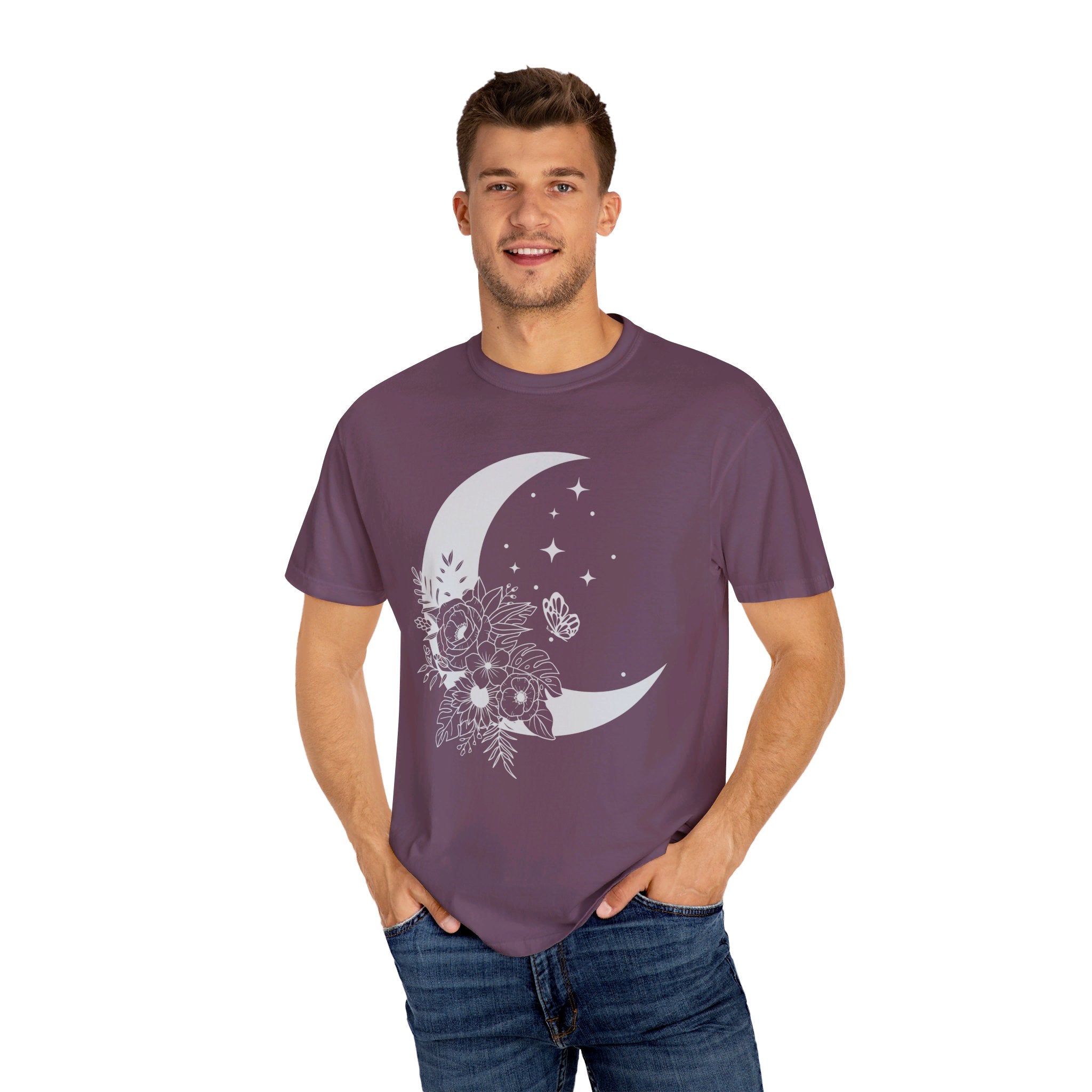 Floral Moon Shirt, Moon Shirt, Mystical Shirt, Moon Phases Shirt, Moon Boho Shirt, Astronomy T-Shirt, Wild Flower Tee, Wild Moon Shirt