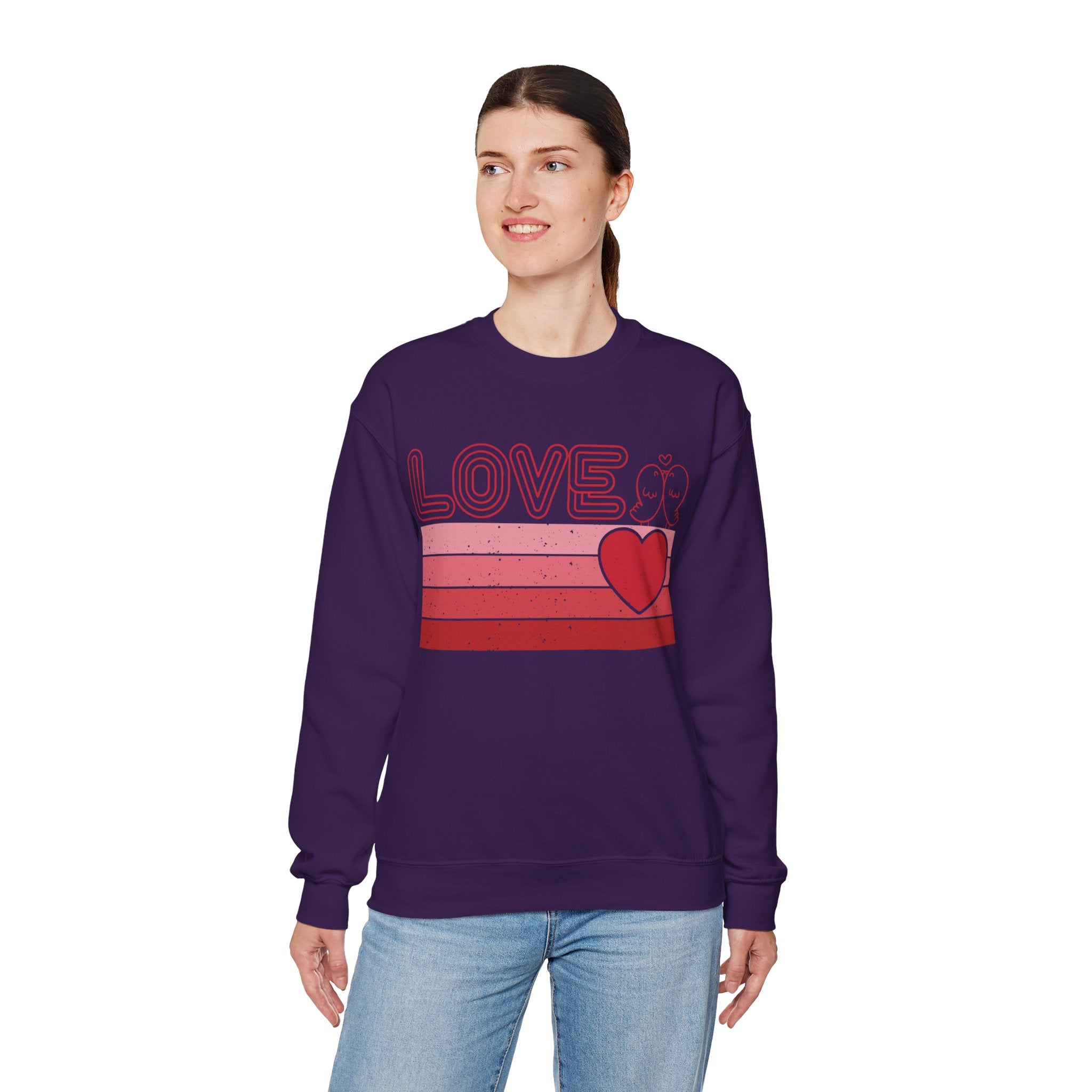 Retro Love Valentines Day Sweatshirt, Valentines Day Shirts For Woman, Heart Shirt, Cute Valentine Shirt, Valentines Day Gift, Valentines Gift