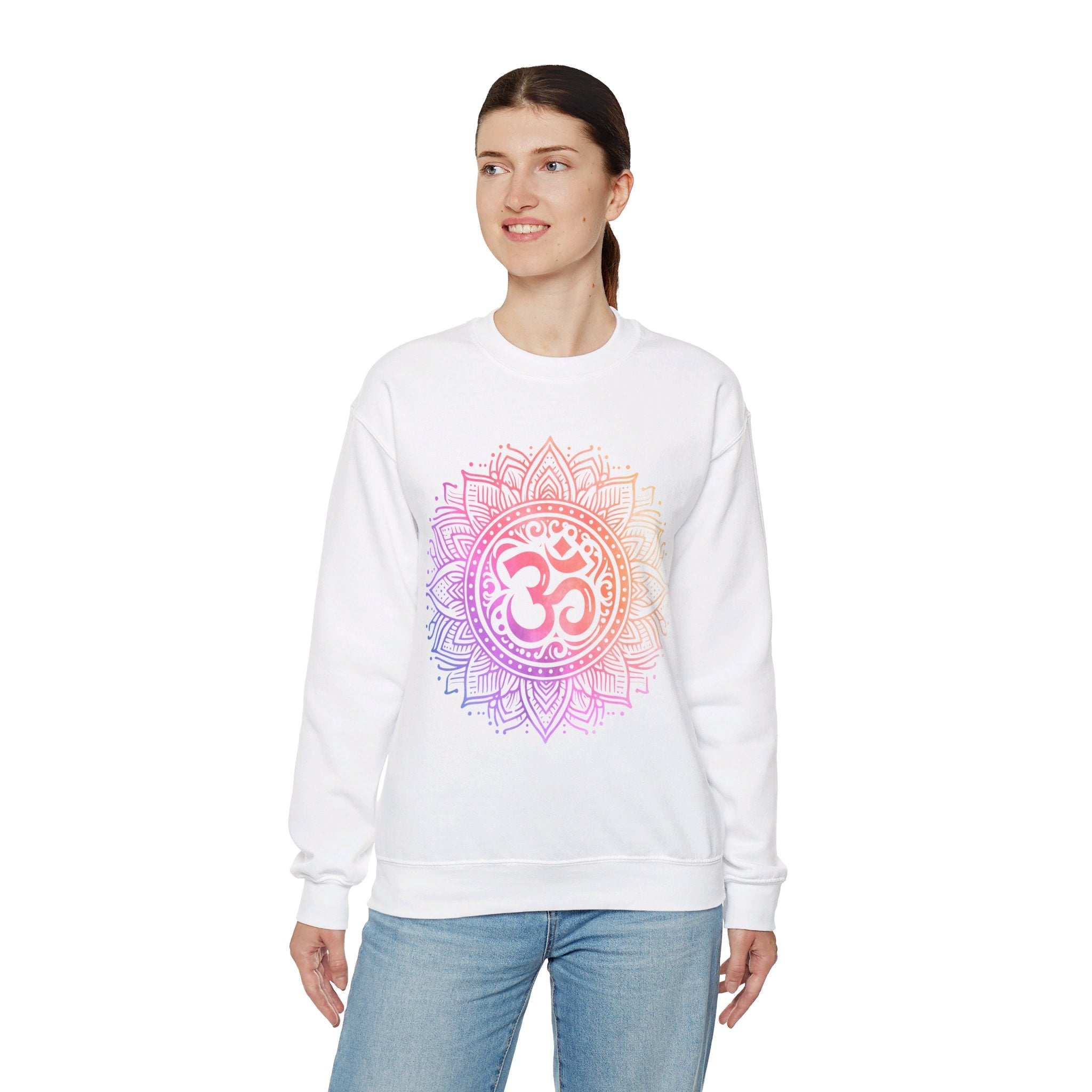 Om Mandala Sacred Geometry Sweatshirt Yoga Art Meditation Mindfulness Gift Boho Aesthetic Clothing