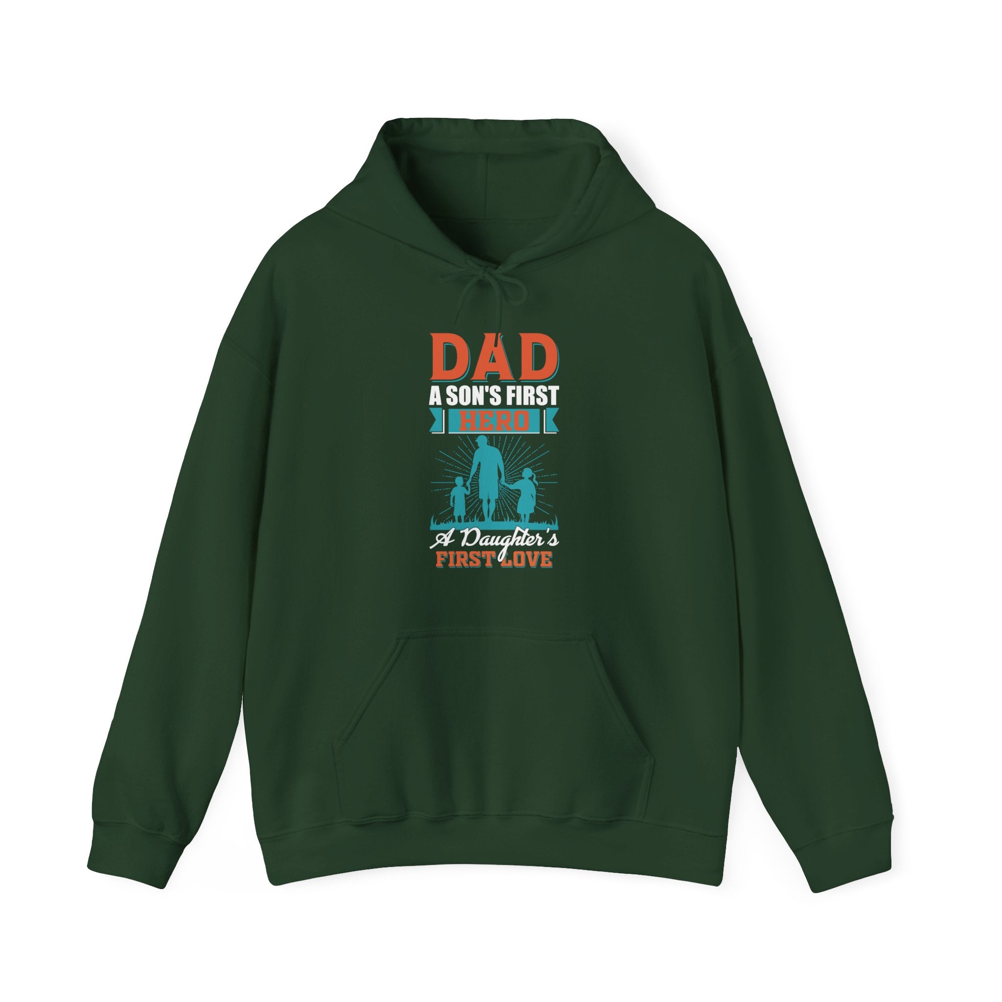 Son's First Hero Hoodie, Daughter's First Love Hoodie, Family Dad Hoodie, Father Son and Daughter Hoodie, Fathers Day Hoodie, Superhero Dad