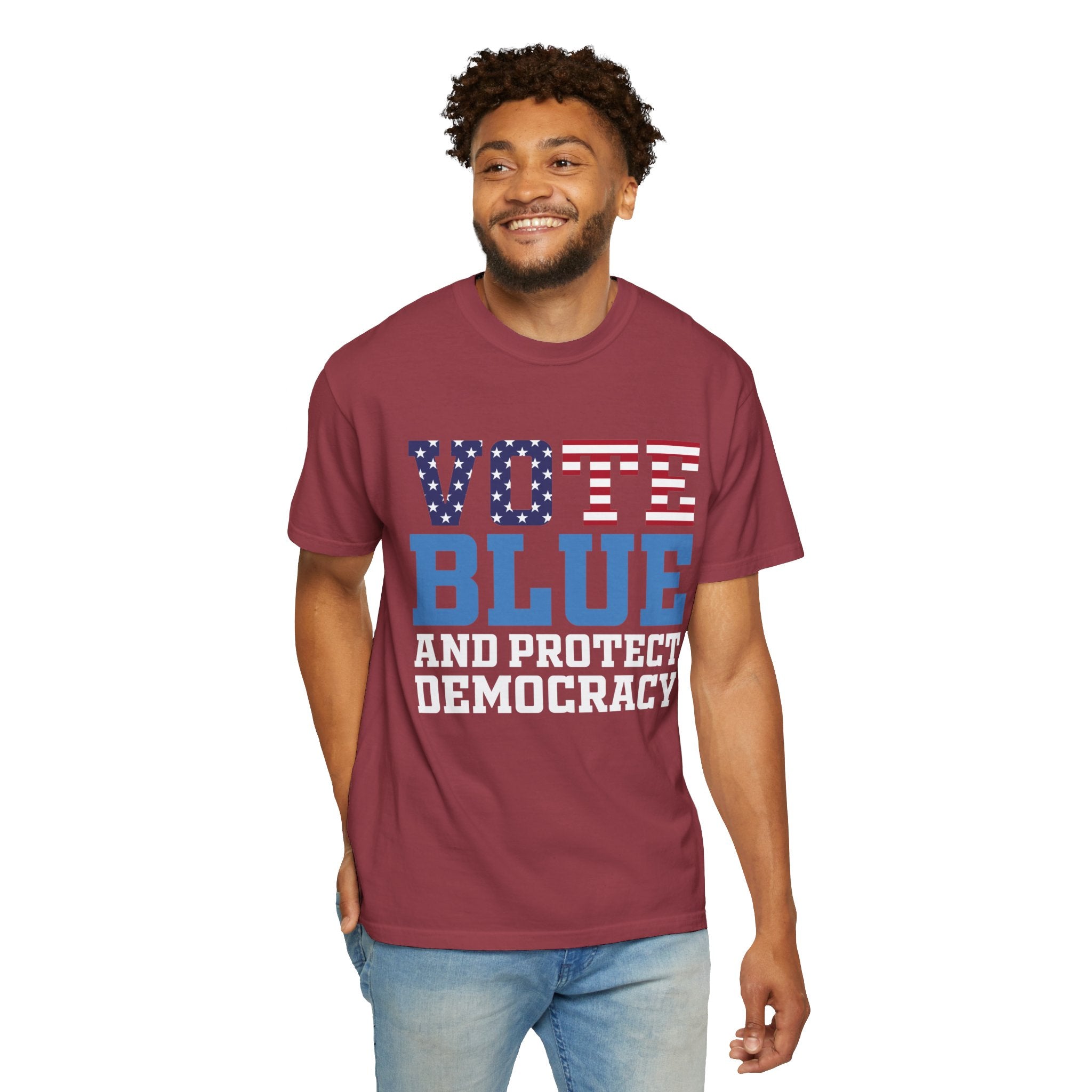 Vote Blue Save Democracy Premium T-Shirt, Democrat Shirt, Anti Trump Anti Fascist Shirt