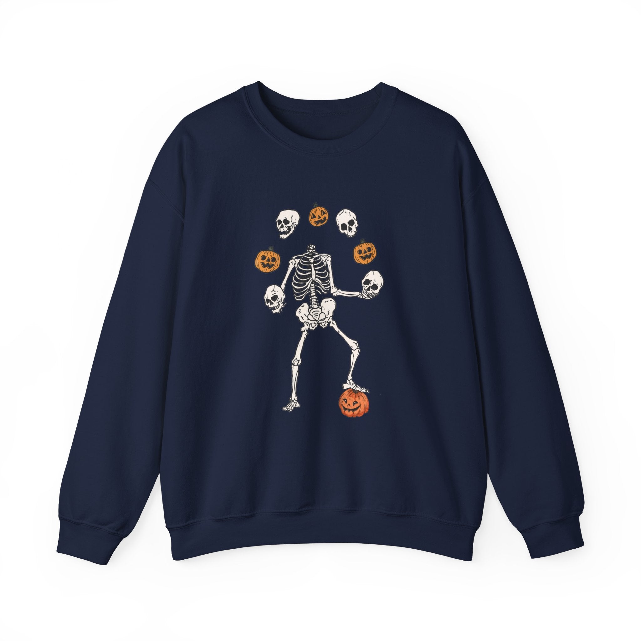 Dancing Skeleton Sweatshirt, Pumpkin Sweater, Pumpkin Skeleton Shirt, Fall Sweatshirt, Halloween Party Sweatshirt, Spooky Season Sweatshirt