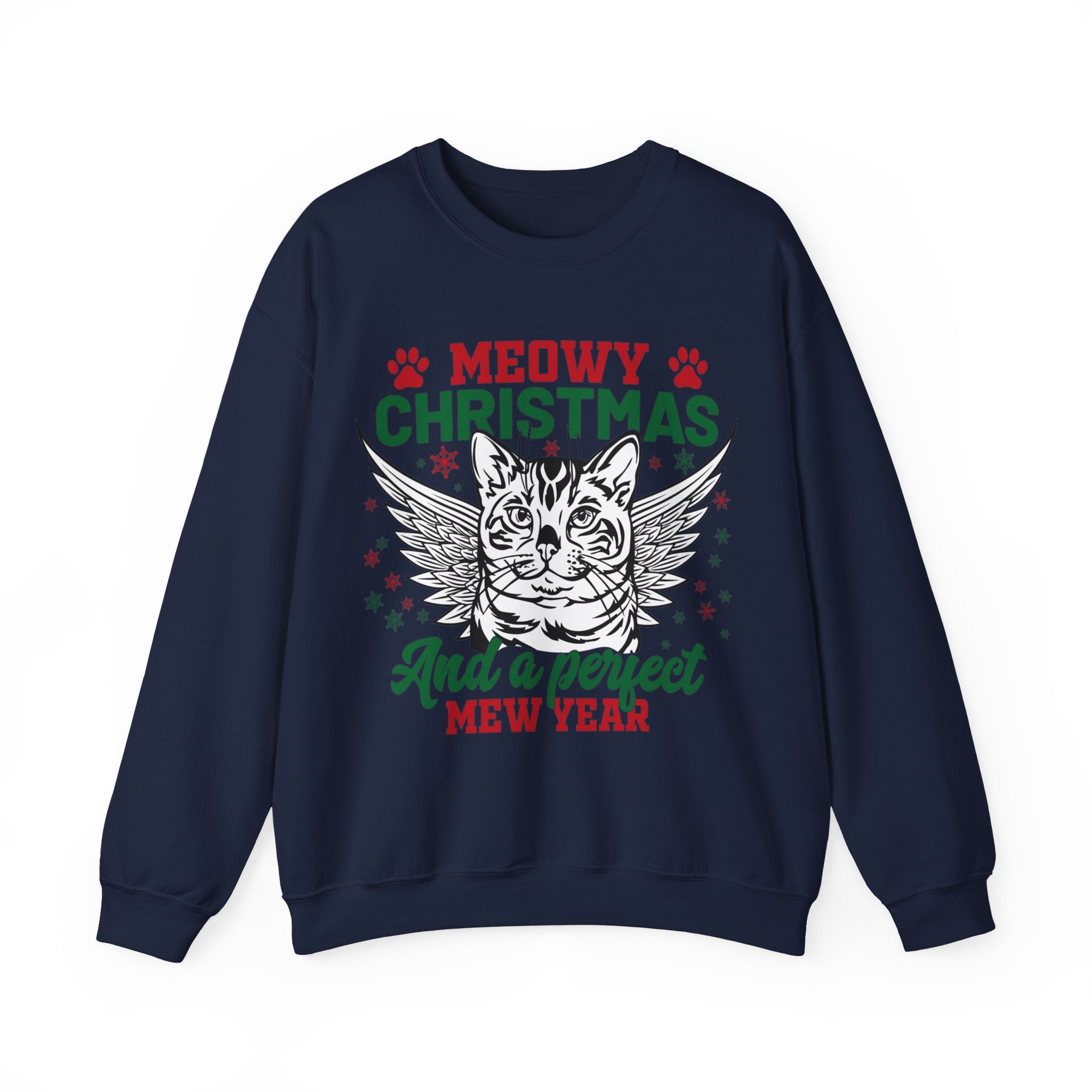 Christmas Cat Sweatshirt, Meowy Christmas Sweatshirt, Trendy Christmas Sweatshirt, Happy New Year, Funny Cat Sweatshirt, Meowy Sweatshirt