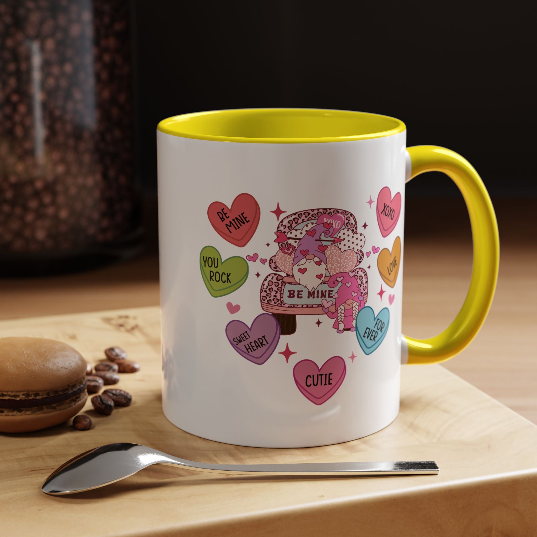 Candy Hearts Coffee Mug, Valentine's Conversation Hearts Mug, Valentines Day Coffee Mug, 15 oz 11 oz Mug, Pink Hearts Coffee Mug, Valentines Kitchen, Gift for Her