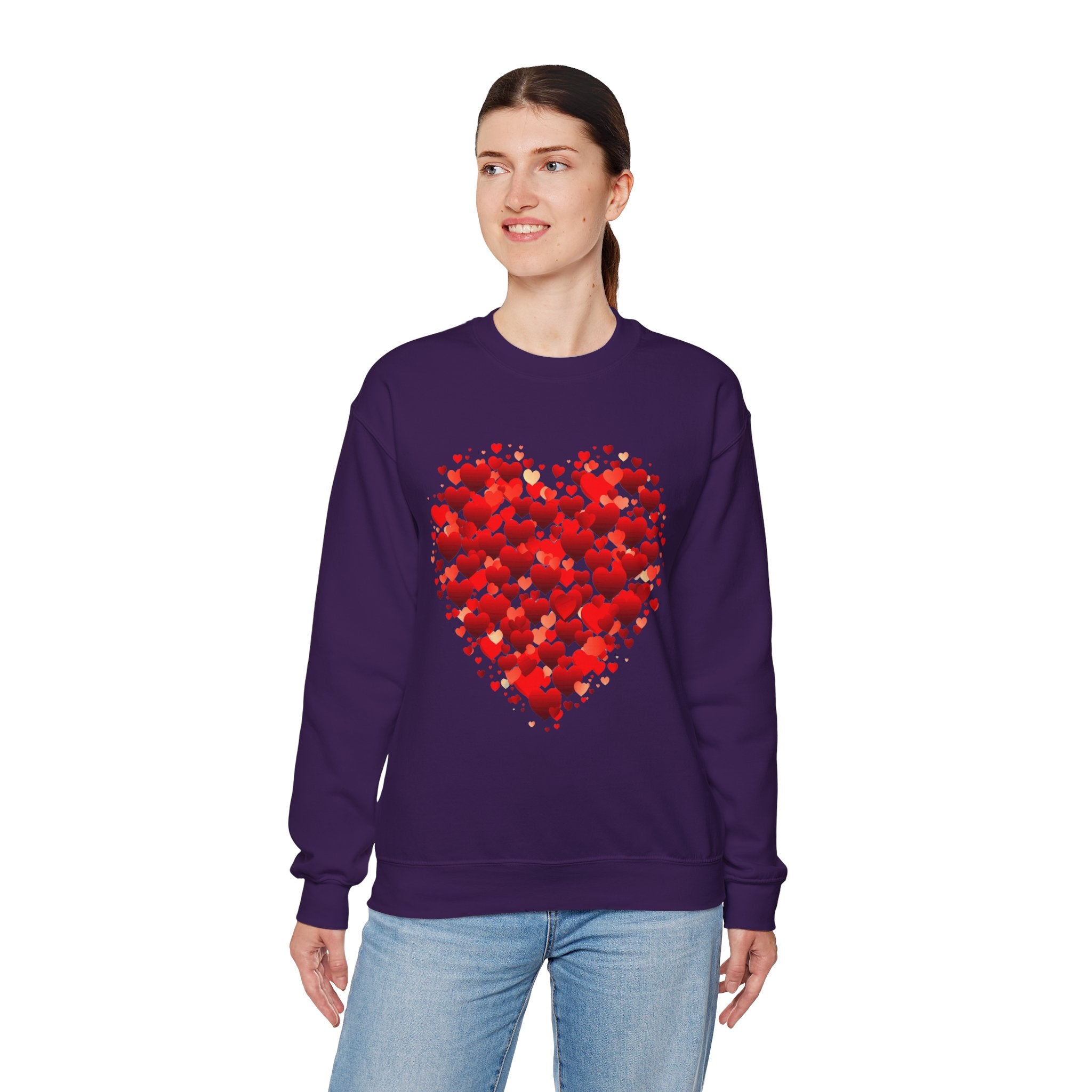 Valentines Day Cute Heart Sweatshirt, Valentines Shirt, Valentines Double Heart Sweatshirt, Red Heart Sweater, Valentines Love Shirt, Love Sweater