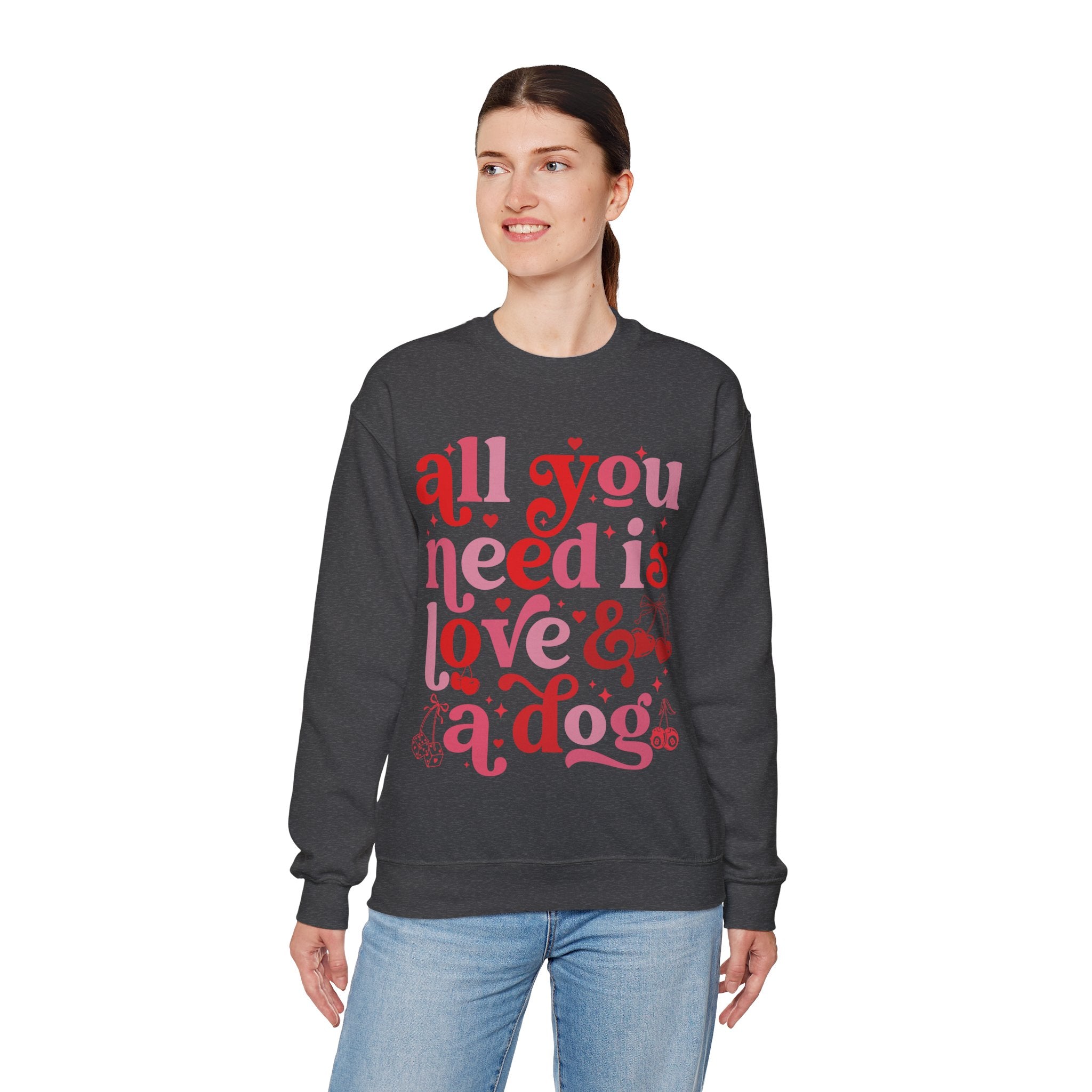 Dog Mom Sweatshirt Valentines, All You Need Is Love Sweatshirt, Womens Dog Lover Shirt, Dog Mama Sweatshirt, All You Need Is Love and a Dog
