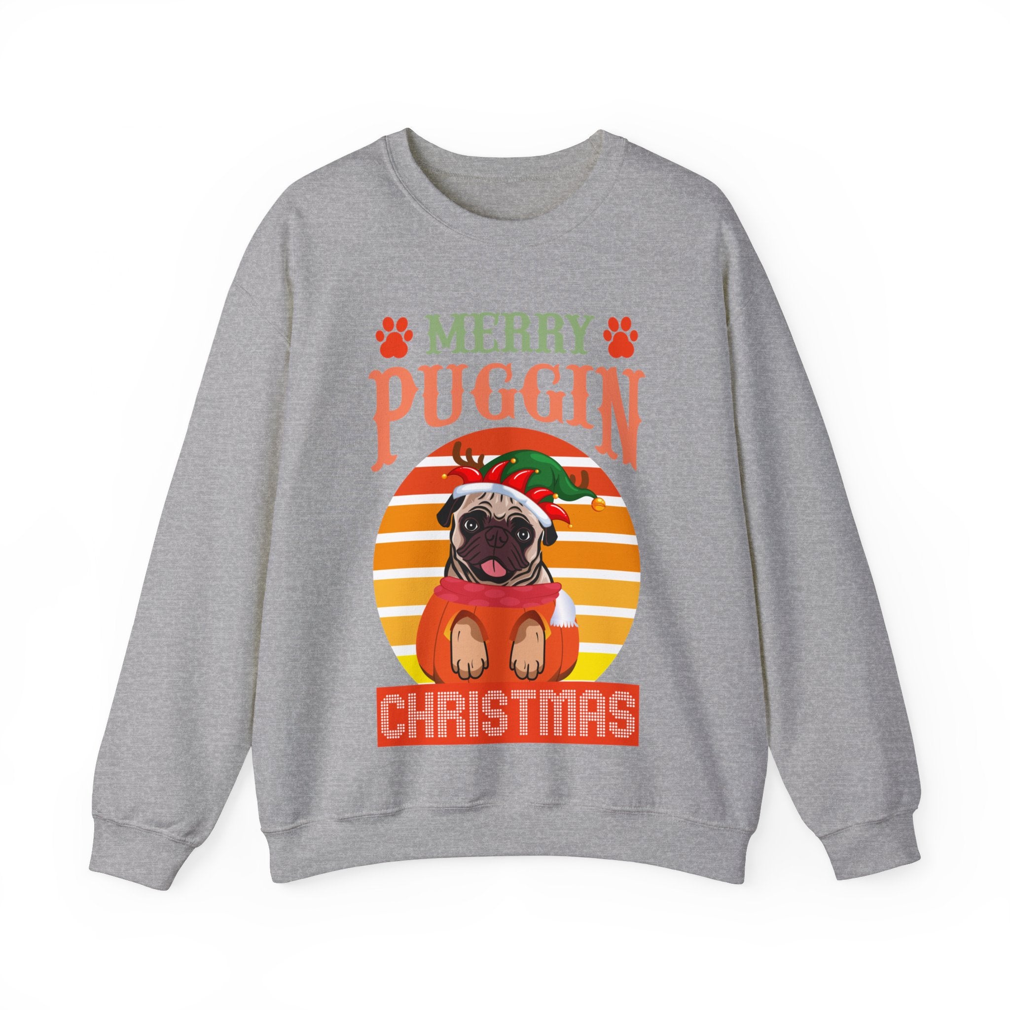 Pug Christmas Sweatshirt, Dog Lover Gift, Holiday Sweaters, Christmas Pugs Shirt, Pug In Santa Hat, Dog Mom Shirt, Santa Pug Shirt
