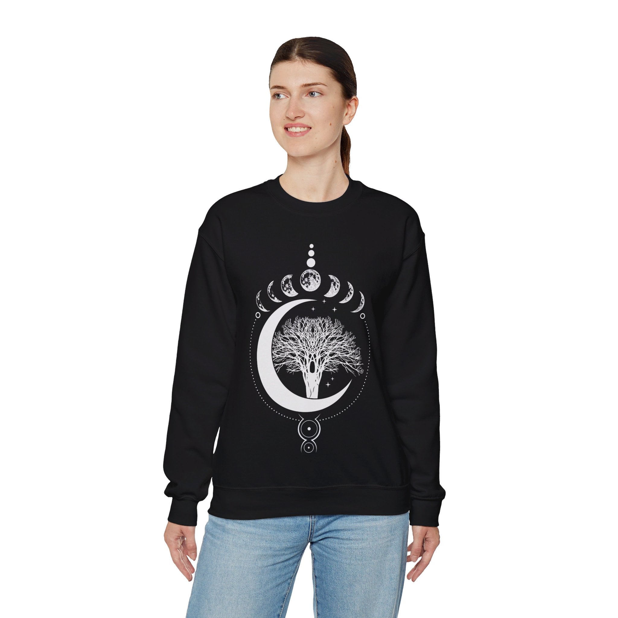 Mystical Moon Phases Sweatshirt, Tree Of Life Moon Phases Shirt, Yoga Lover Tree Shirt, Phases Of The Moon Tree Of Life Tee, Spiritual Shirt