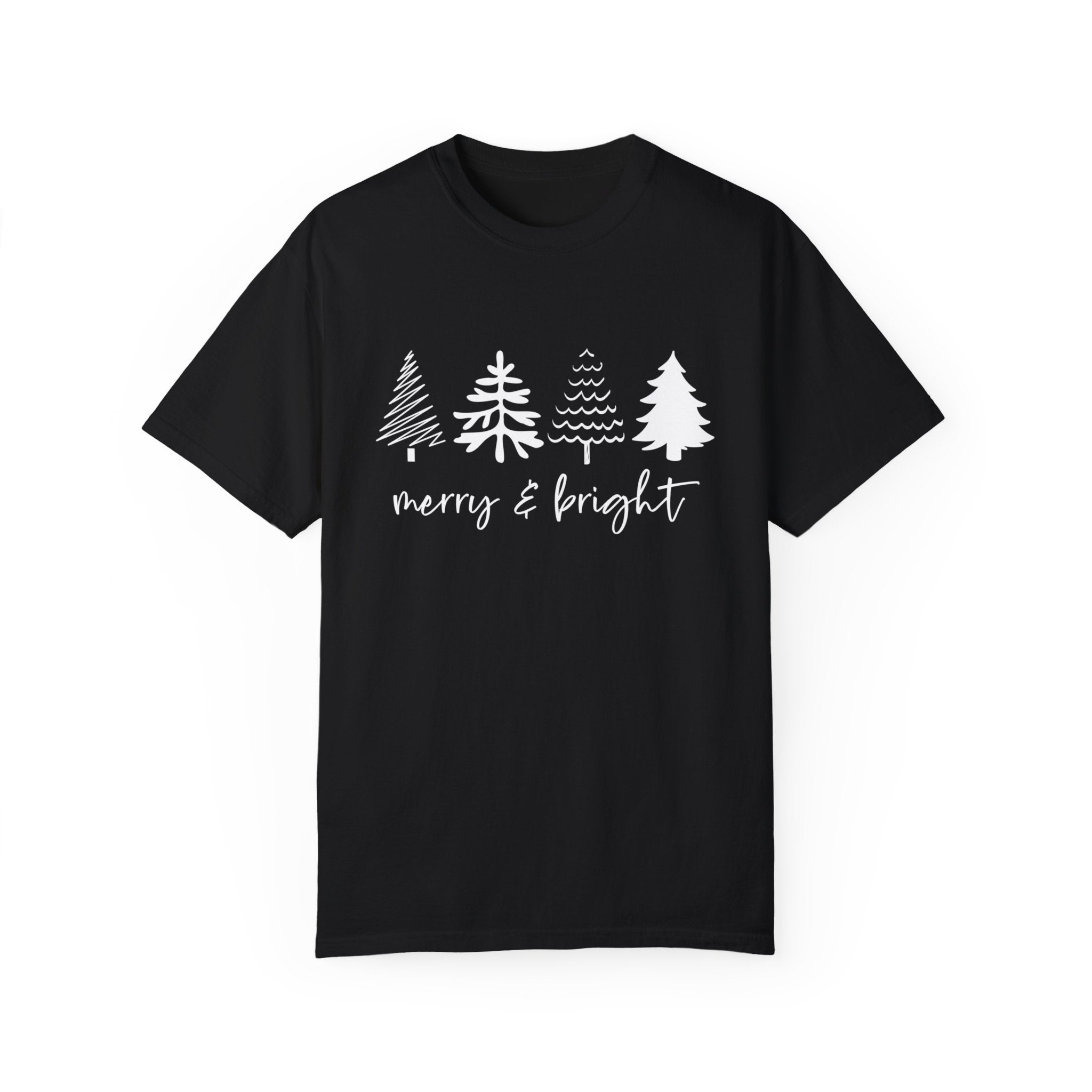 Merry Christmas Tree Shirt, Merry & Bright Christmas Tree Shirt, Womens Christmas Shirt, Cute Christmas Shirt, Holiday Shirt, Pine Tree Shirt