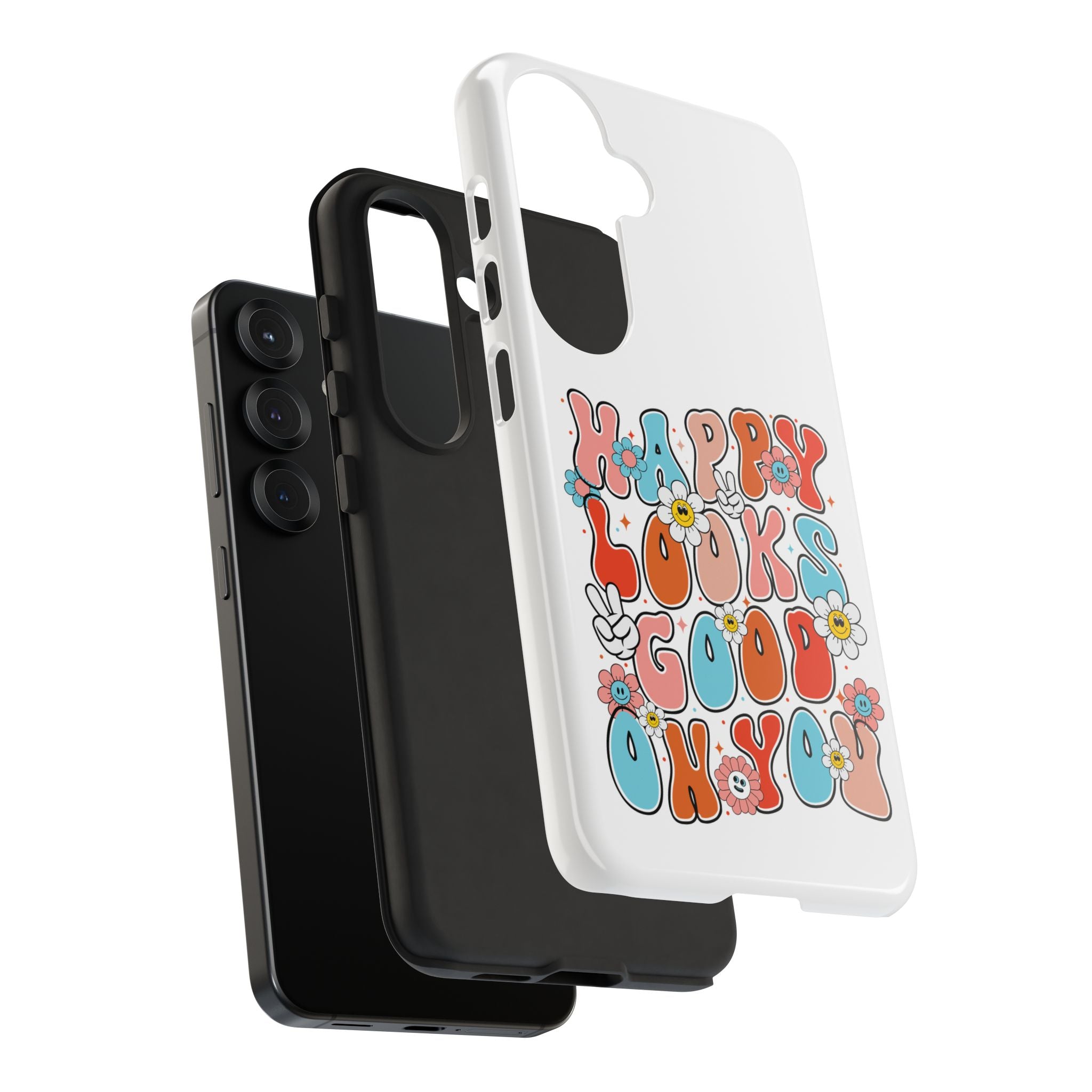 Happy Looks Good on You Phone Case, Mental Health Phone Case, Inspirational Phone Case, Therapist Gift, Depression Phone Case, iPhone, Google Pixel & Samsung Galaxy