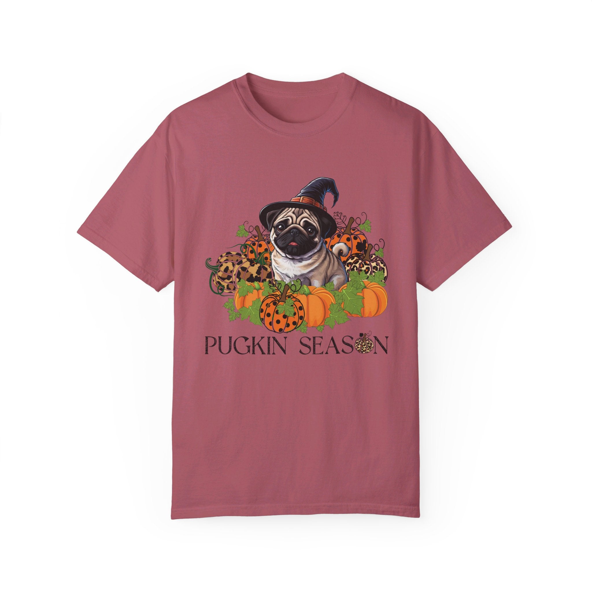 Fall Pug Shirt, Pugkin Season Shirt, Leopard Print Pumpkin T-shirt, Cute Dog Lover Graphic Tee, Halloween Party Gift Tshirt