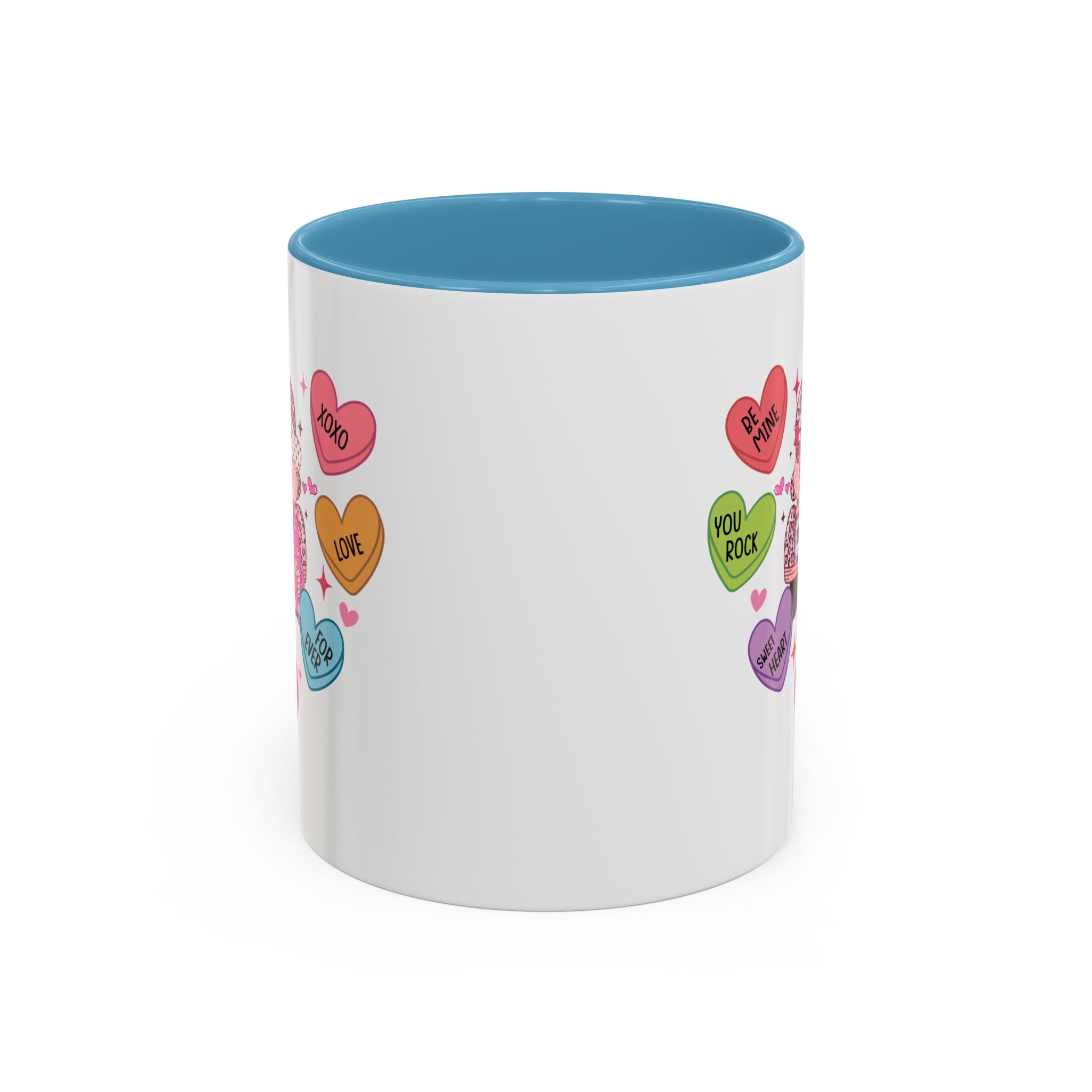 Candy Hearts Coffee Mug, Valentine's Conversation Hearts Mug, Valentines Day Coffee Mug, 15 oz 11 oz Mug, Pink Hearts Coffee Mug, Valentines Kitchen, Gift for Her