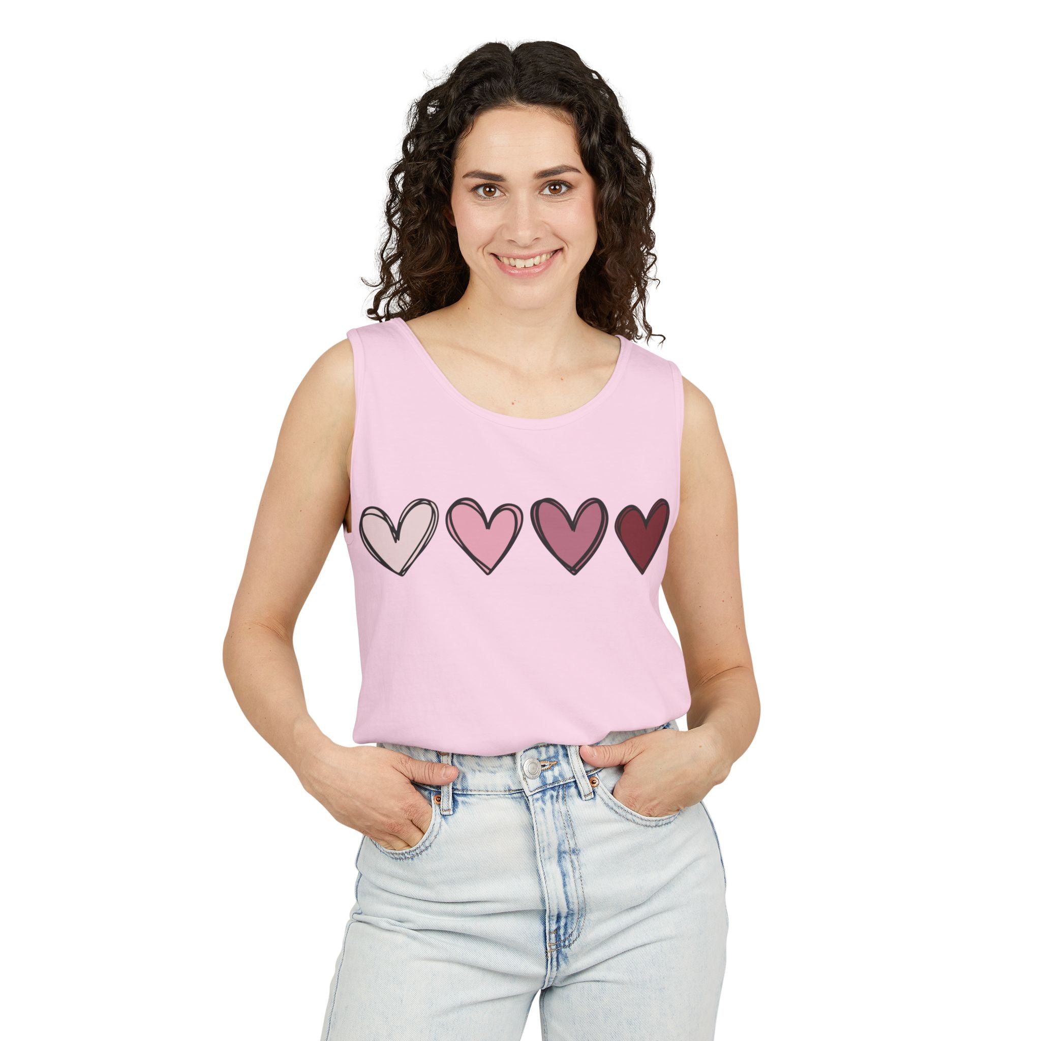 Valentine Double Heart Tank Top, Cute Valentine Shirt, Valentine Tank Top, Vintage Valentine Shirt, Love Heart Tee