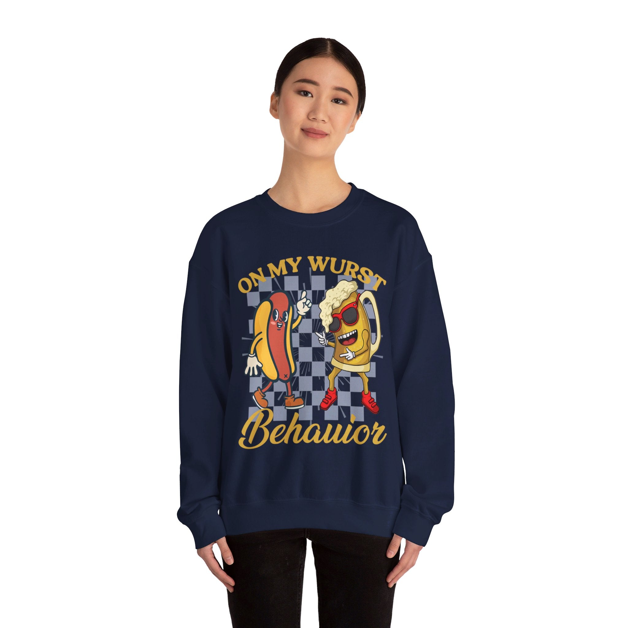 Funny Oktoberfest Sweatshirt, Wurst Behavior Schnitzel Faced Sweater, Group Drinking Shirts, Oktoberfest Shirts