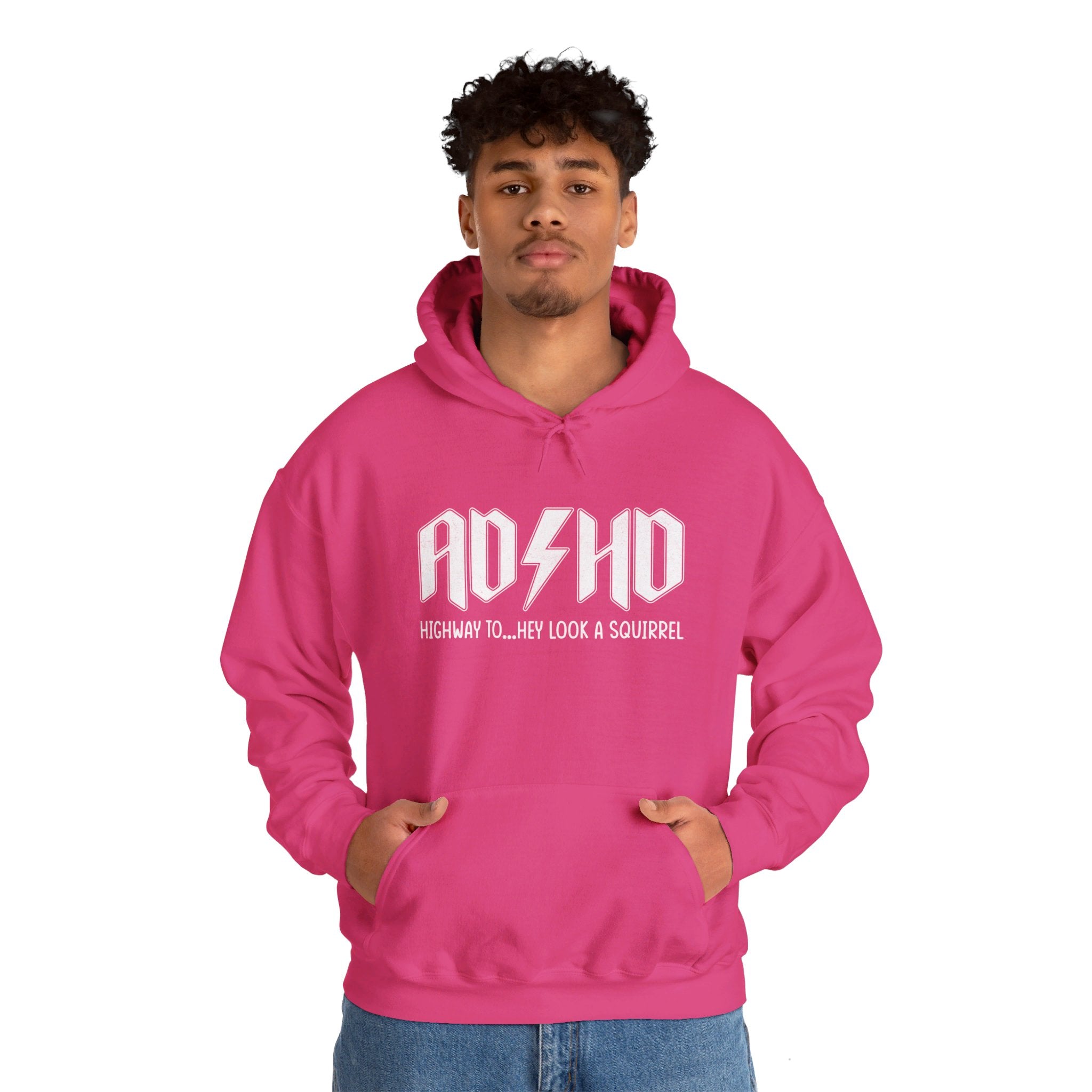 AD HD Highway to... Hey Look a Squirrel Hoodie, Funny Adhd Hoodie, Mental Health Hoodie, Motivational Hoodie, Cool Adhd Hoodie