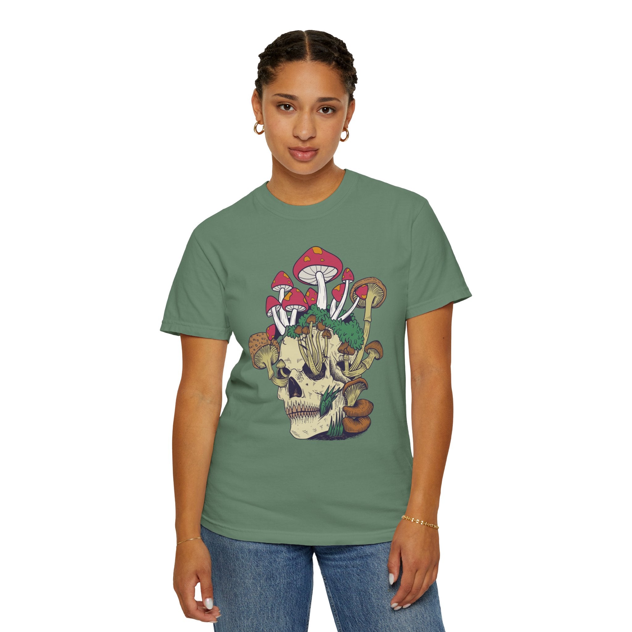 Mushroom Shirt, Skull Shirt, Skeleton Shirt, Mushroom Tshirt, Botanical Shirt, Cottagecore Shirt, Magic Mushroom, Skeleton Crewneck, Gardening Shirt