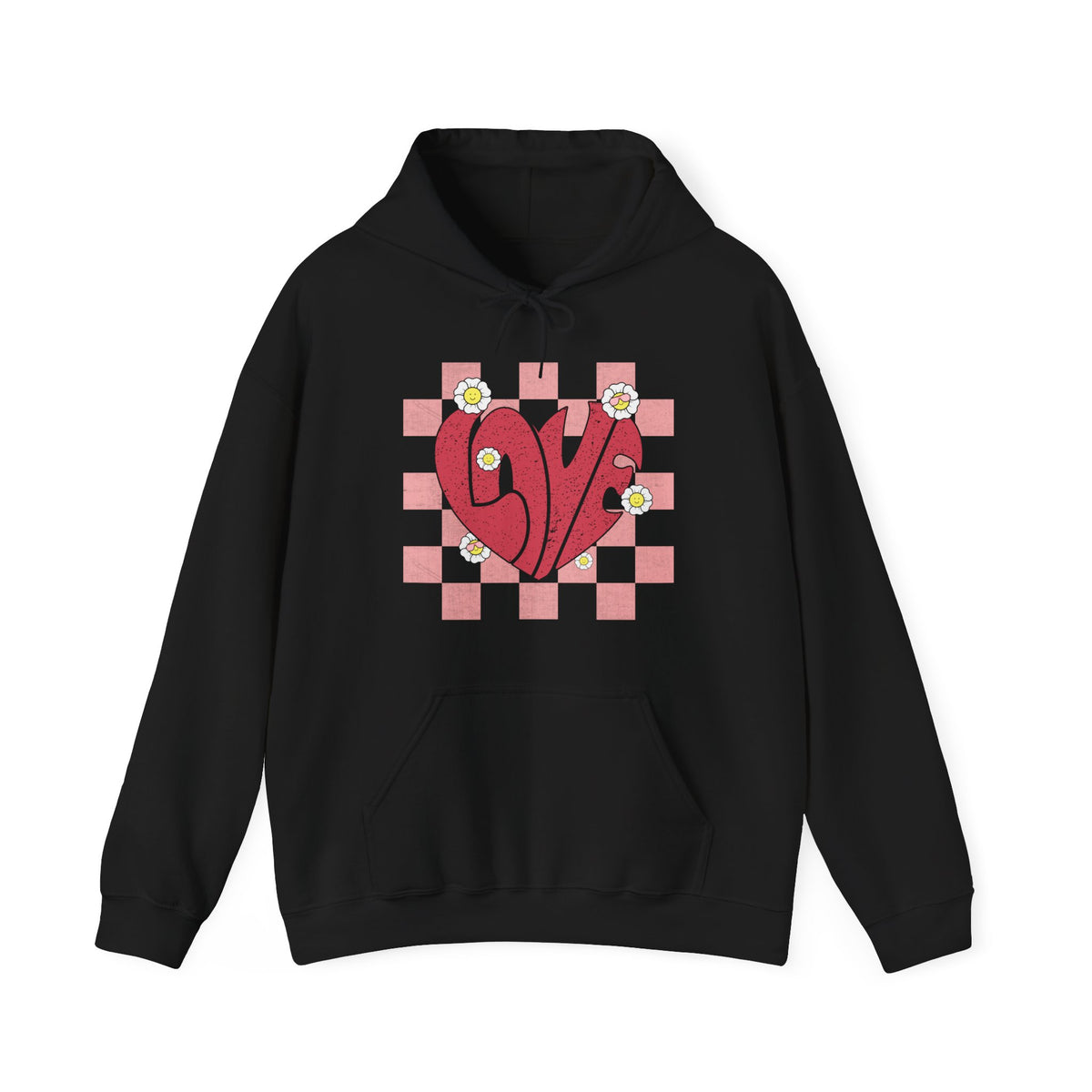 Valentine Heart Hoodie, Retro Love Hoodie, Love Shirt, Xoxo Shirt, Valentines Day Gift, Checker heart Hoodie, Heart Love Shirt