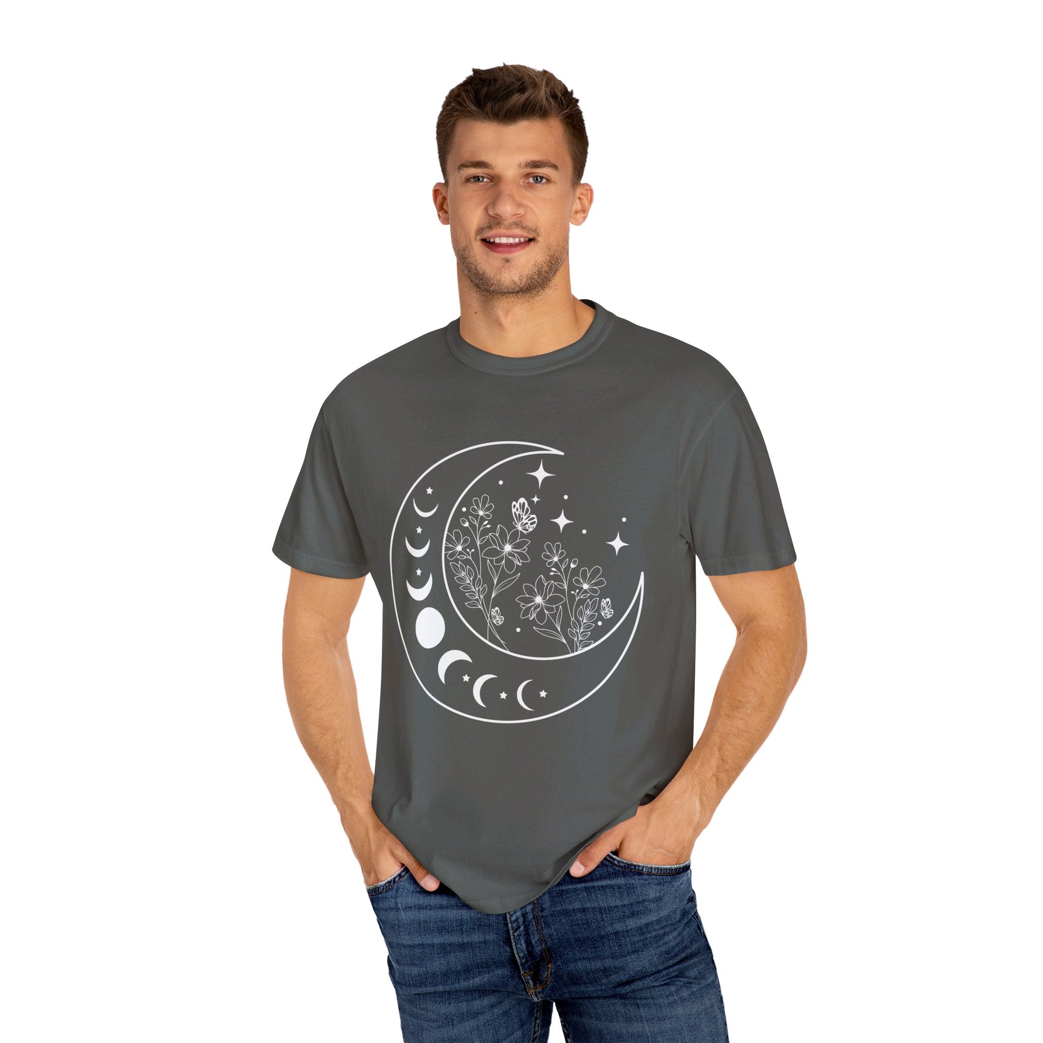 Celestial Moon Shirt, Floral Moon Shirt, Mystical Moon Phase Shirt, Astrology Shirt, Boho Moon Phase T-shirt, Trendy Shirts