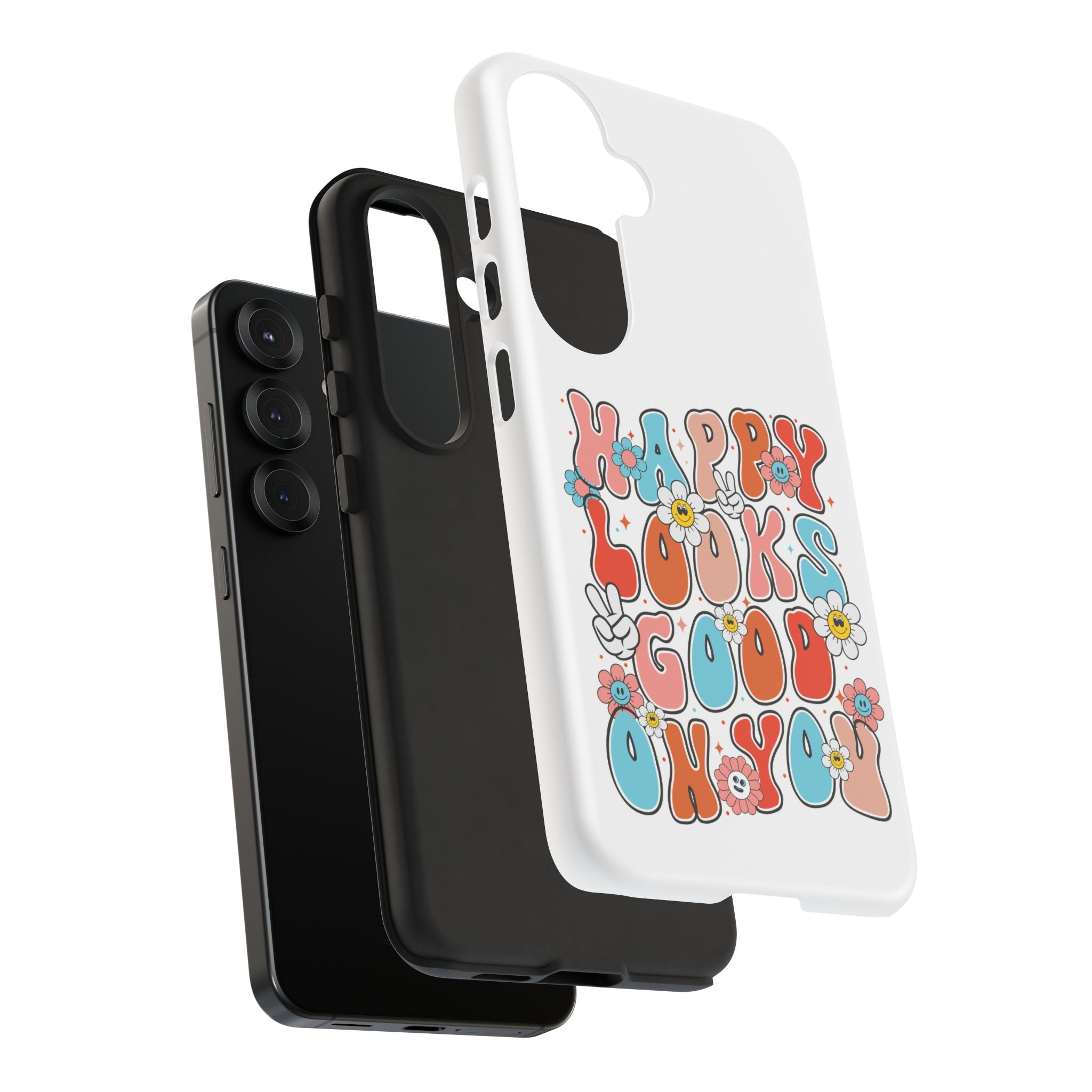 Happy Looks Good on You Phone Case, Mental Health Phone Case, Inspirational Phone Case, Therapist Gift, Depression Phone Case, iPhone, Google Pixel & Samsung Galaxy