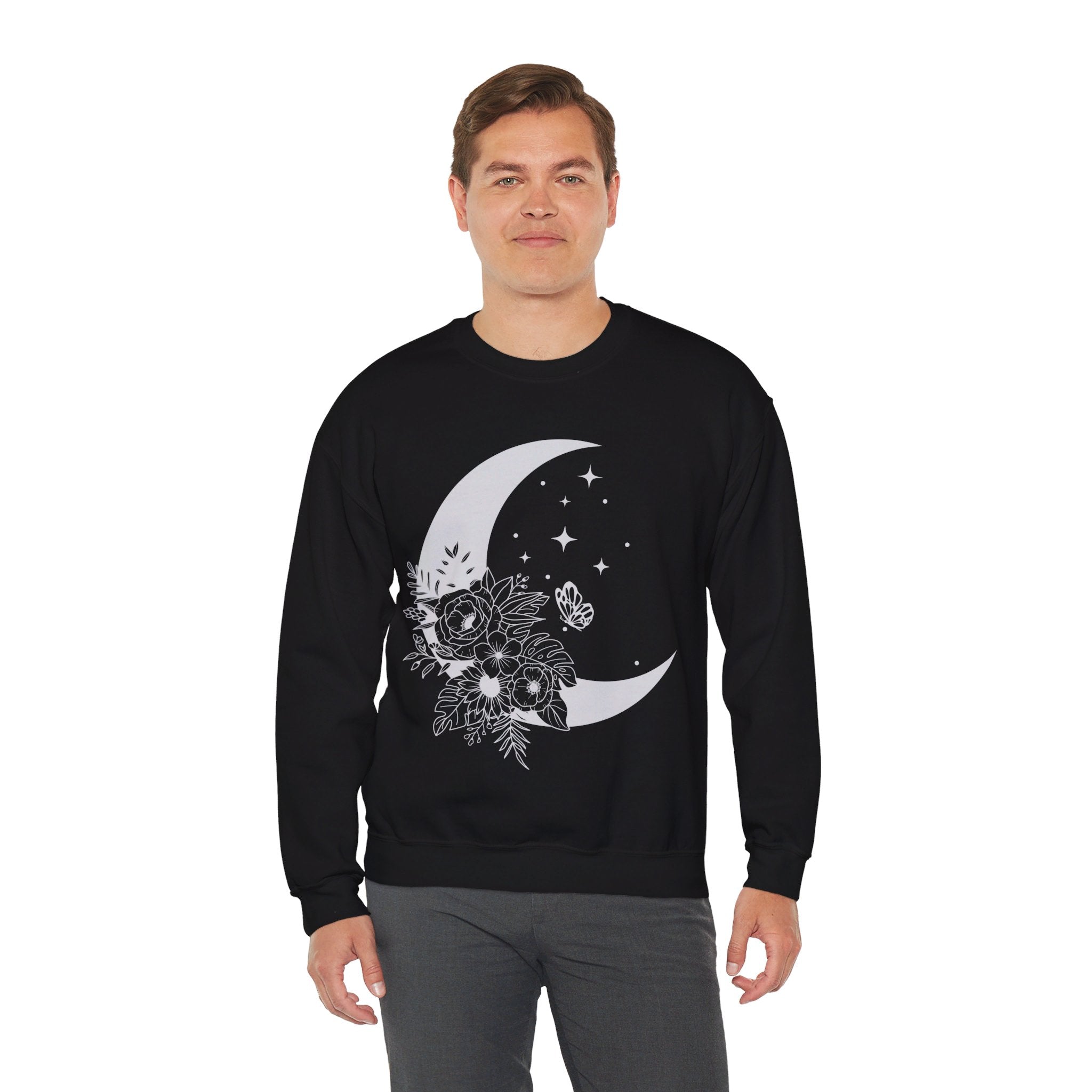 Floral Moon Sweatshirt, Moon Shirt, Mystical Shirt, Moon Phases Sweatshirt, Moon Boho Shirt, Astronomy Shirt, Wild Flower Tee, Wild Moon Shirt