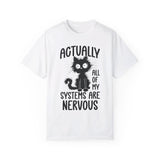 Actually All of My Systems Are Nervous Shirt, Raccoon Shirt, Mental Health Shirt, Anxiety Tshirt, Funny Tshirt, Vintage Retro Graphic Shirt