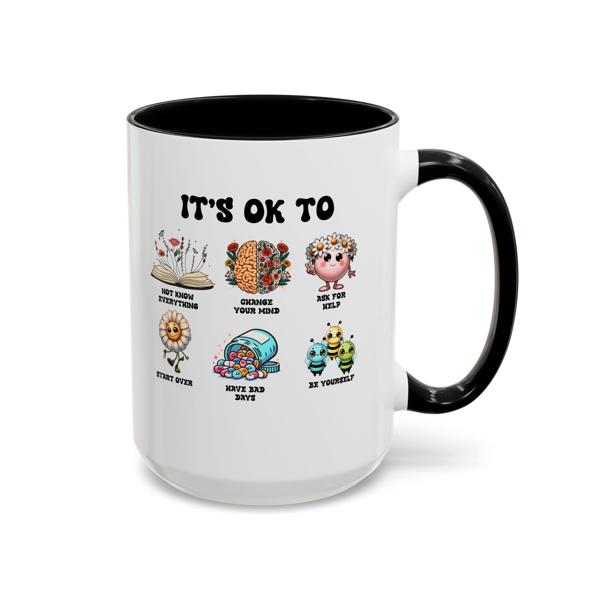 Teacher Coffee Mug, Mental Health Mug, Feeling Positive Mug, Diversity, Be Yourself, Therapist School Counselor Mug its ok