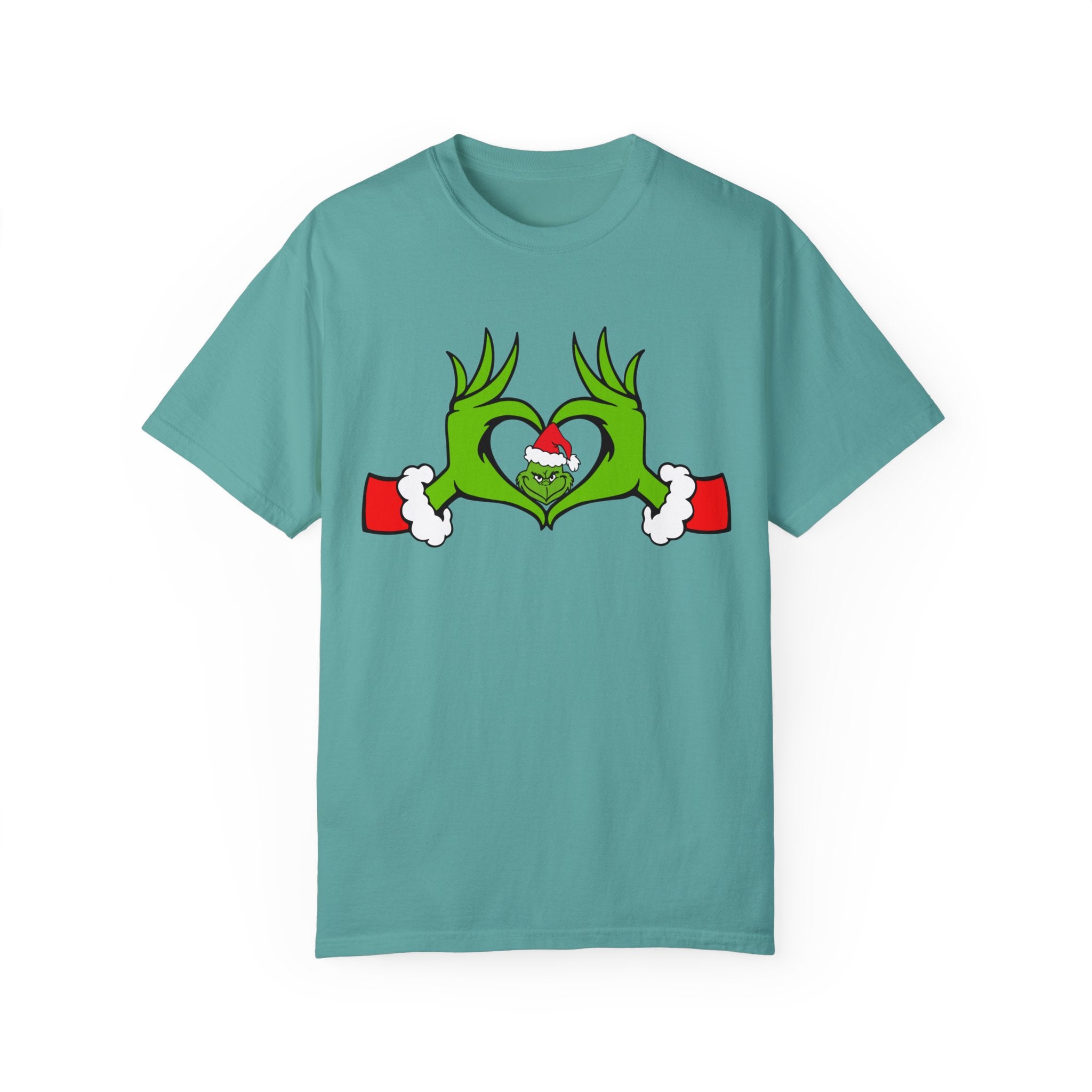 Grinch Heart Hands Graphic Tees, Grinch T-Shirt, Christmas Shirt, Xmas Clothing, Holiday T Shirts, Christmas Gifts, Christmas Party Shirt, Grinchmas T-shirt