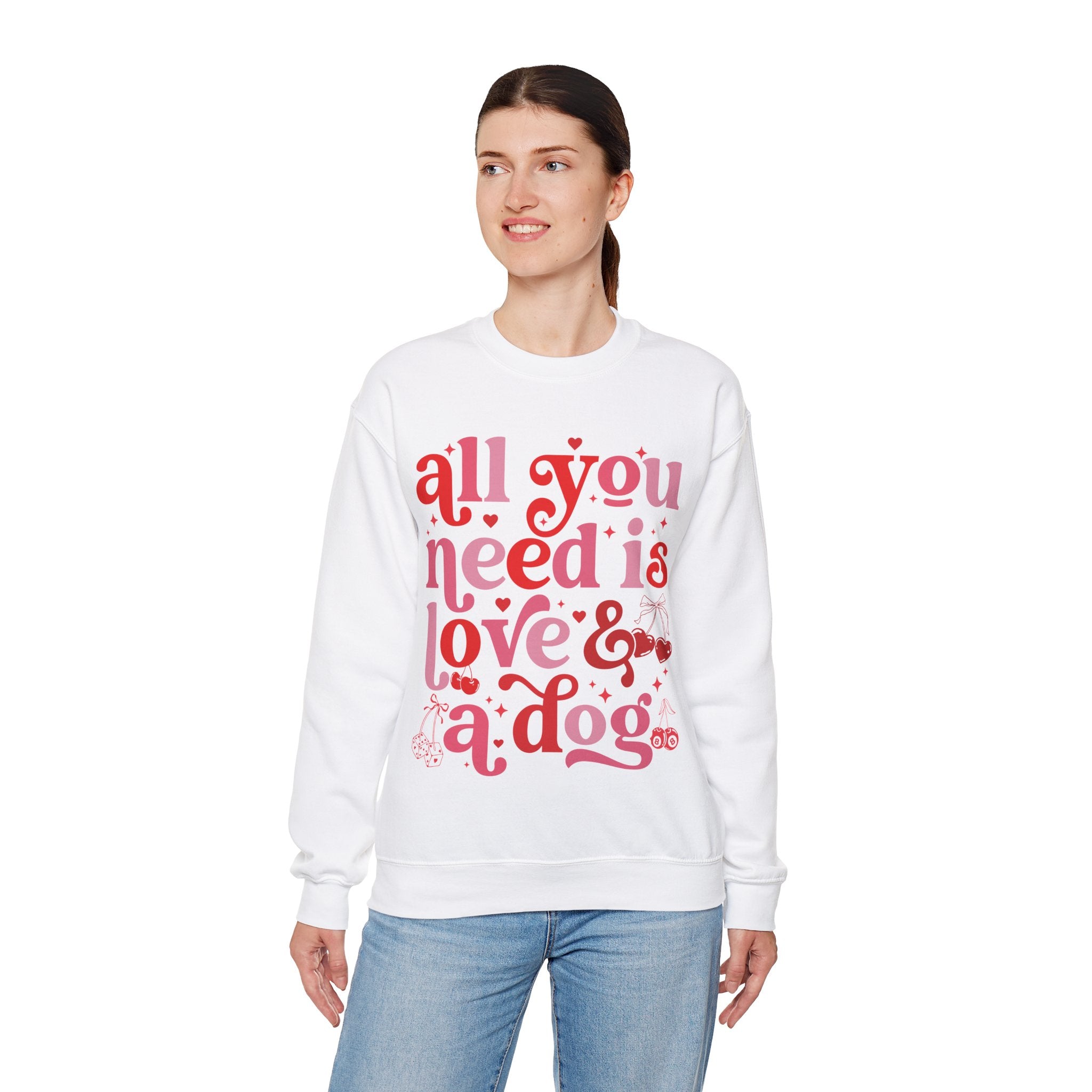 Dog Mom Sweatshirt Valentines, All You Need Is Love Sweatshirt, Womens Dog Lover Shirt, Dog Mama Sweatshirt, All You Need Is Love and a Dog