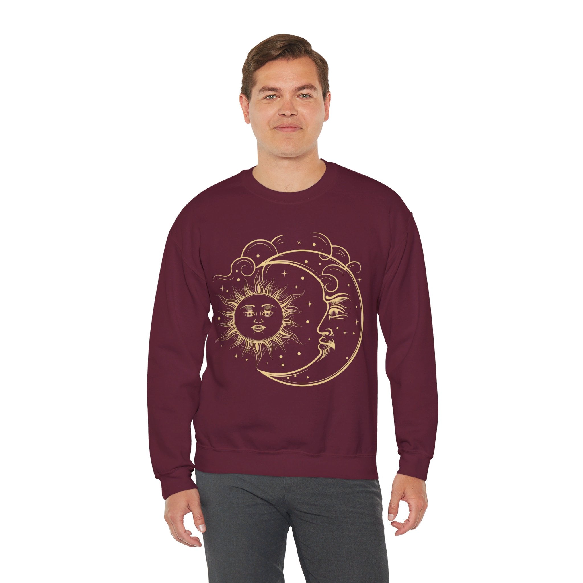 Sun and Moon Crewneck, Celestial Sweatshirt, Boho Sun and Moon Shirt, Hippie Hoodie, Retro Shirt, Vintage Style