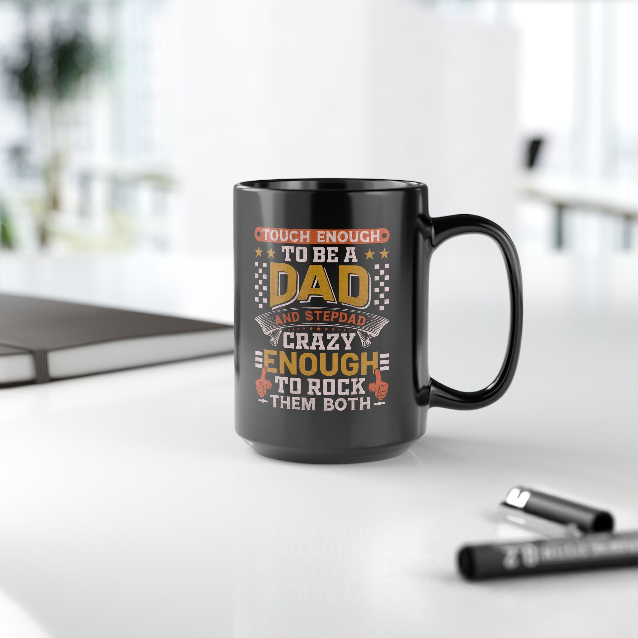 Tough Enough To Be A Dad & Step Dad Crazy Enough Coffee Mug, Step dad gifts, coffee mug for stepdad, funny coffee mug, novelty coffee cup, birthday gift