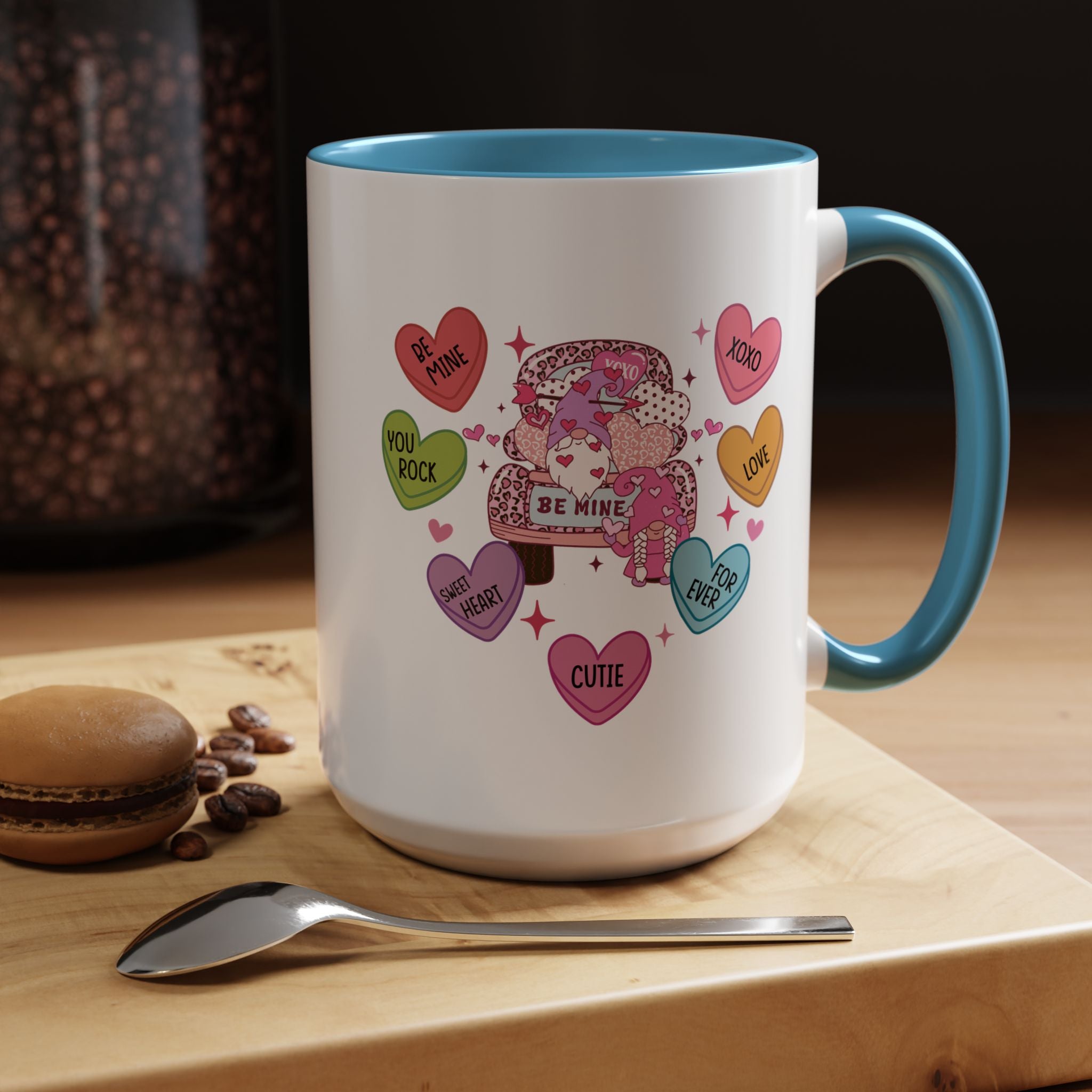 Candy Hearts Coffee Mug, Valentine's Conversation Hearts Mug, Valentines Day Coffee Mug, 15 oz 11 oz Mug, Pink Hearts Coffee Mug, Valentines Kitchen, Gift for Her