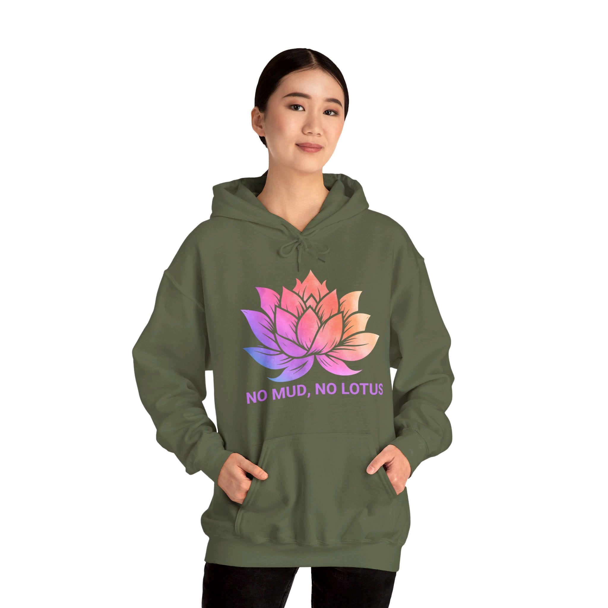 Lotus Flower Hoodie, Zen Meditation Gift, No Mud No Lotus, Yoga Clothes for Women, Meditation Shirt, Spiritual Tshirt, Yoga Shirt, Namaste Yall