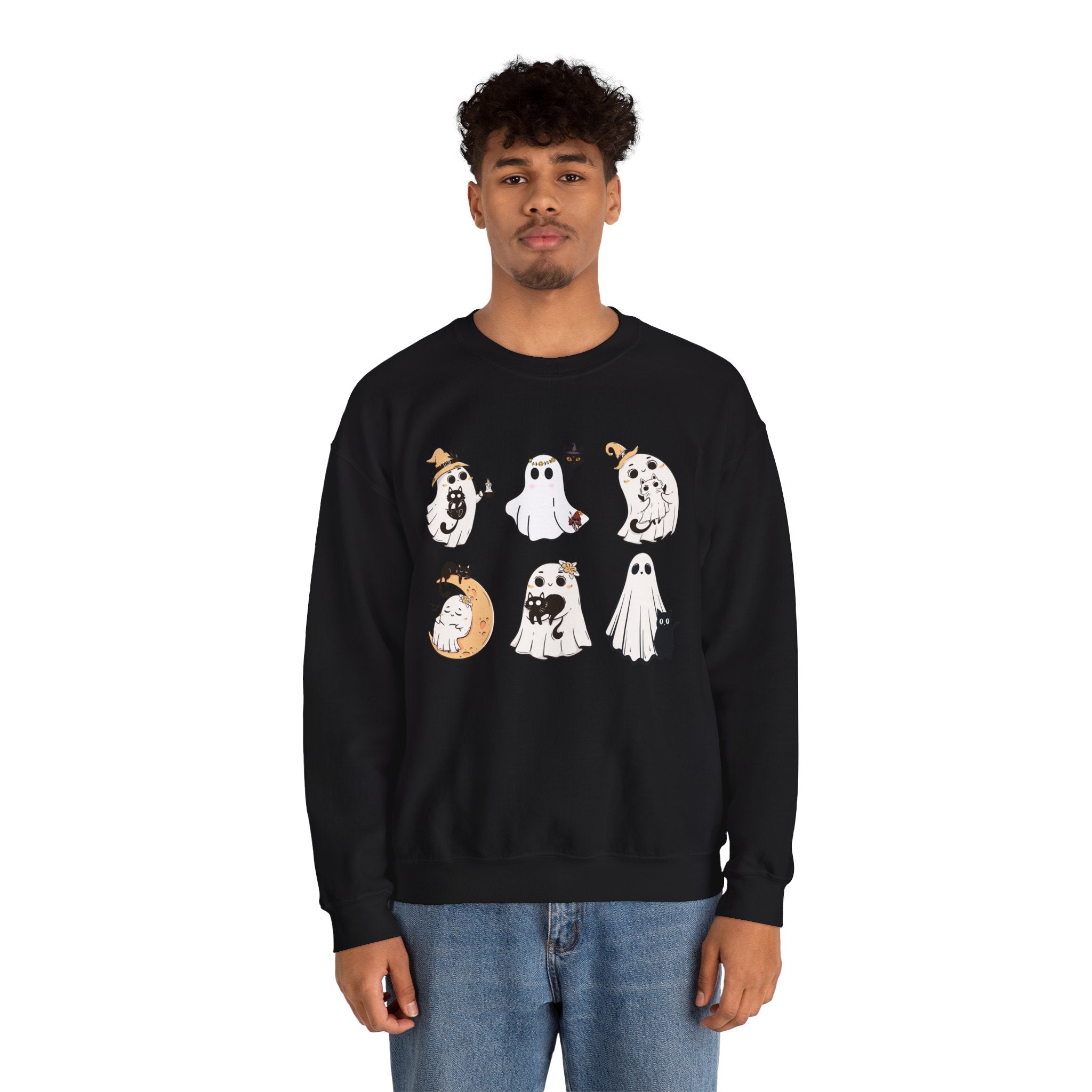 Ghost Cat Sweatshirt, Cat Halloween Shirt, Cat Ghost T-Shirt, Cat Lover Tshirt, Spooky Season Shirt, Halloween Sweater,Trendy Halloween Gift