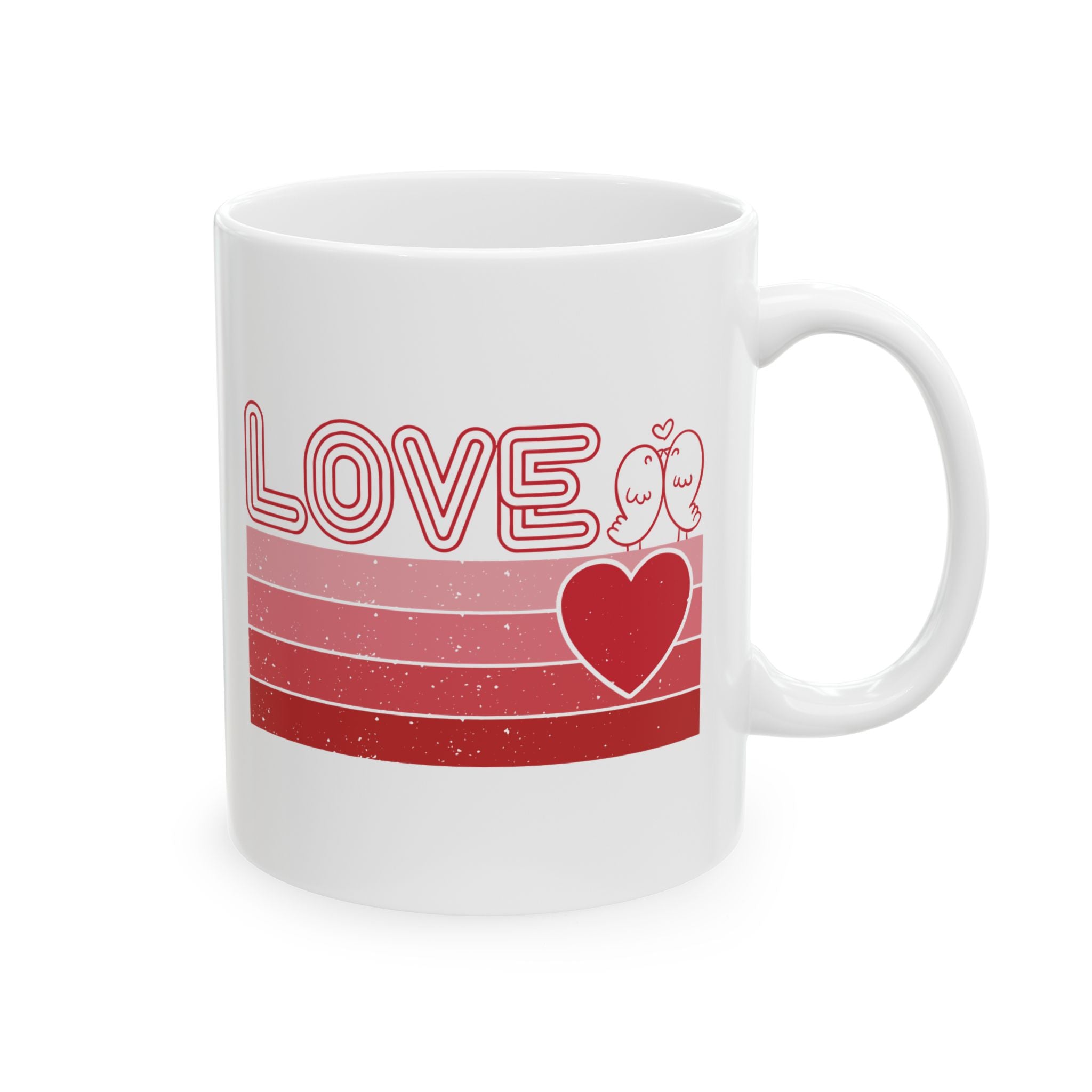 Retro Love Valentines Day Mug, Valentines Day Coffee Mug, Heart Coffee Cup, Cute Valentine Mug, Valentines Day Gift, Valentines Gift