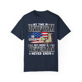 My Time In Uniform Is Over But Being A Veteran Never Ends Shirt, US Veteran Shirt, Veteran Lover Shirt, Veteran Day Gift,