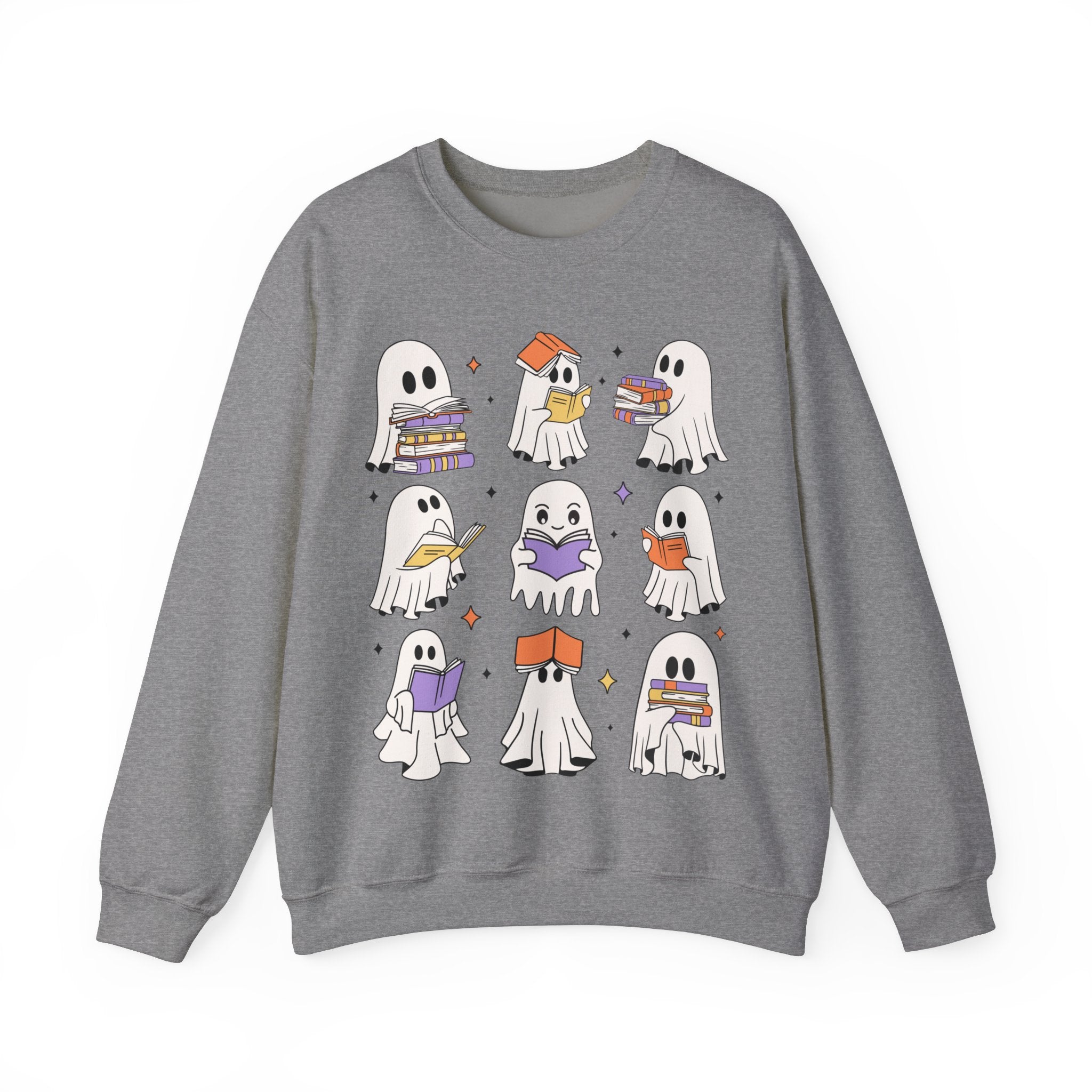 Ghost Reading Books Sweater, Bookish Halloween Sweatshirt, Halloween Teacher Gift, Librarian Halloween Hoodie, Ghost Crewneck