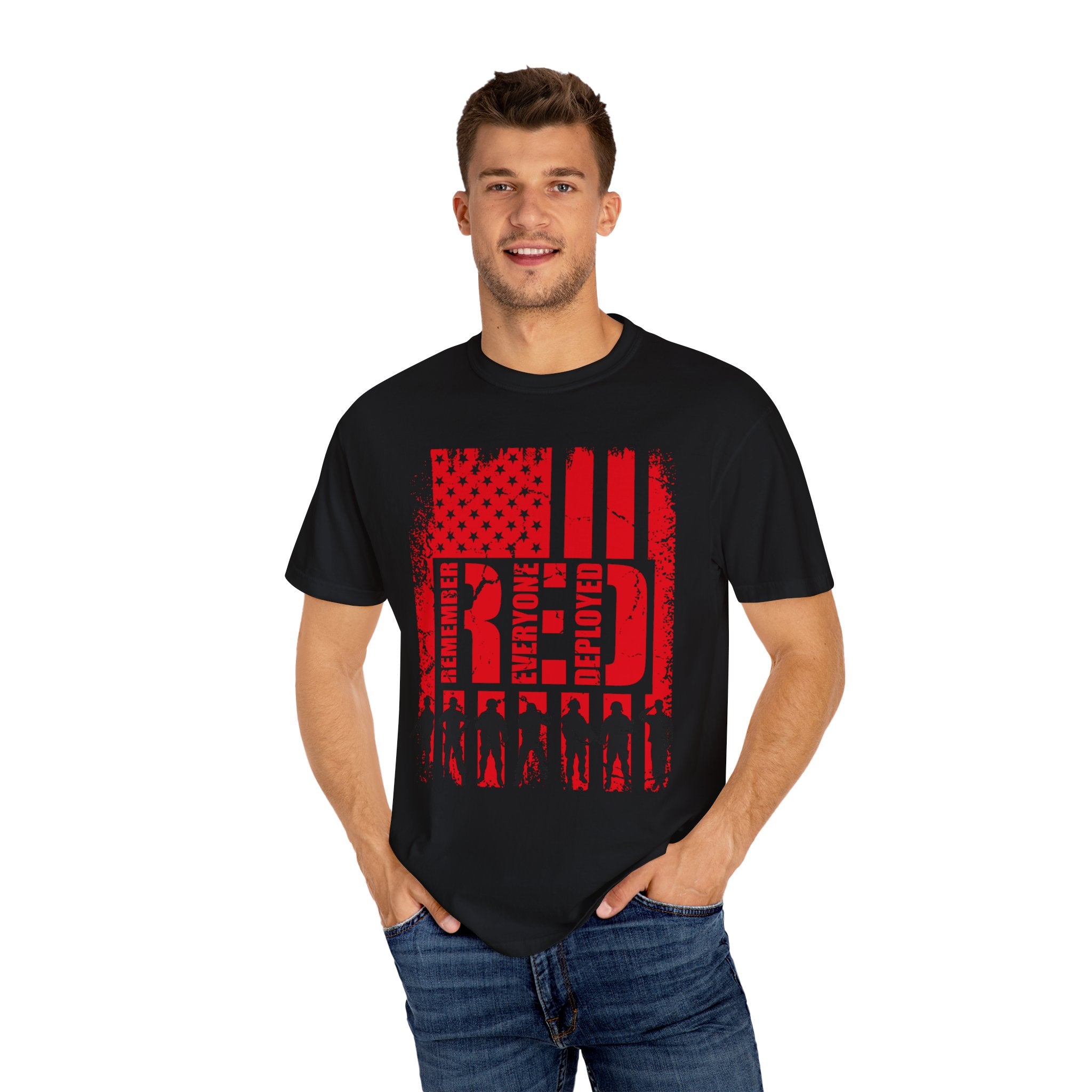 On Friday We Wear Red T-shirt, We Wear Red Remember Everyone Deployed, American Flag Military Shirt, American Flag Us Veteran T-shirt