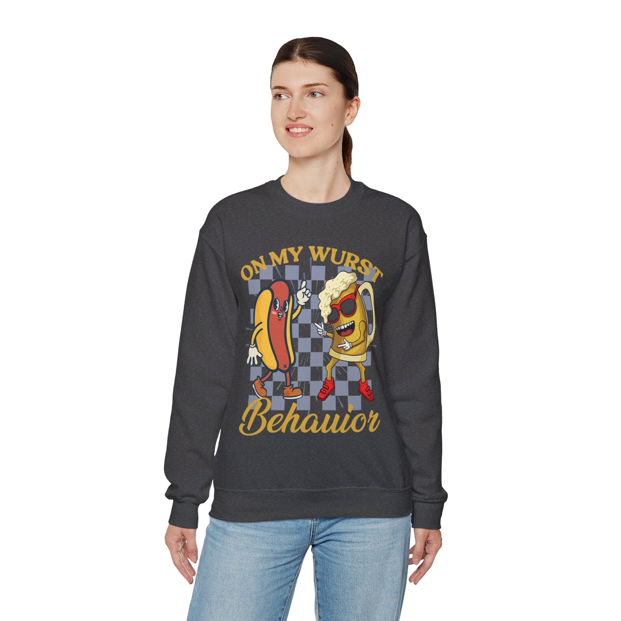 Funny Oktoberfest Sweatshirt, Wurst Behavior Schnitzel Faced Sweater, Group Drinking Shirts, Oktoberfest Shirts