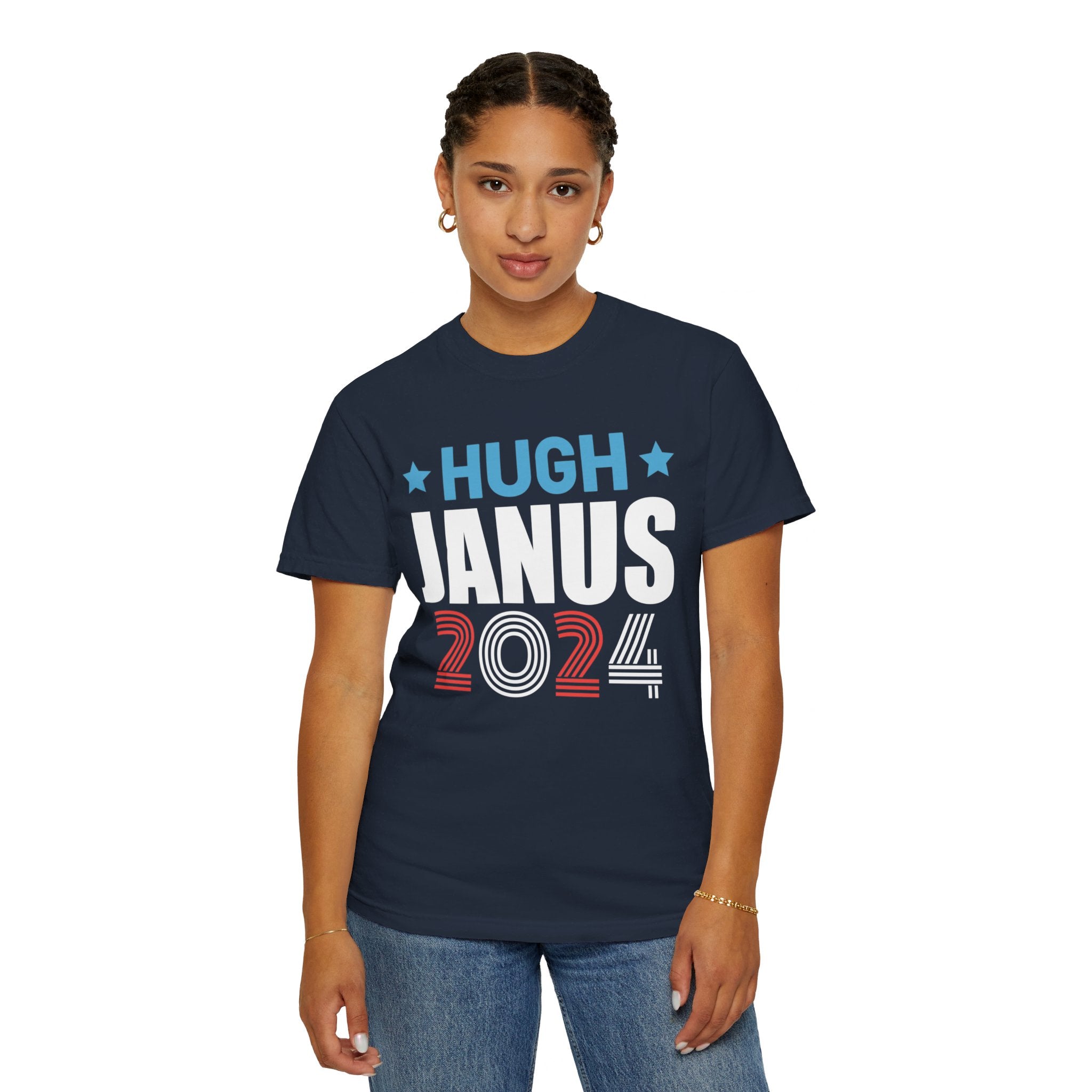 UNIDAZE Hugh Janus Hilarious Funny Political Unisex T-shirt Printify 2024 election tee 4th of july gift tee american politics barry mccockiner Cotton Crew neck dad gift DTG enorma scox funny election shirt funny political funny politics hilarious political hugh janus Men's Clothing offensive shirts Oversized political humor T-shirts TikTok Unisex usa political shirts Women's Clothing