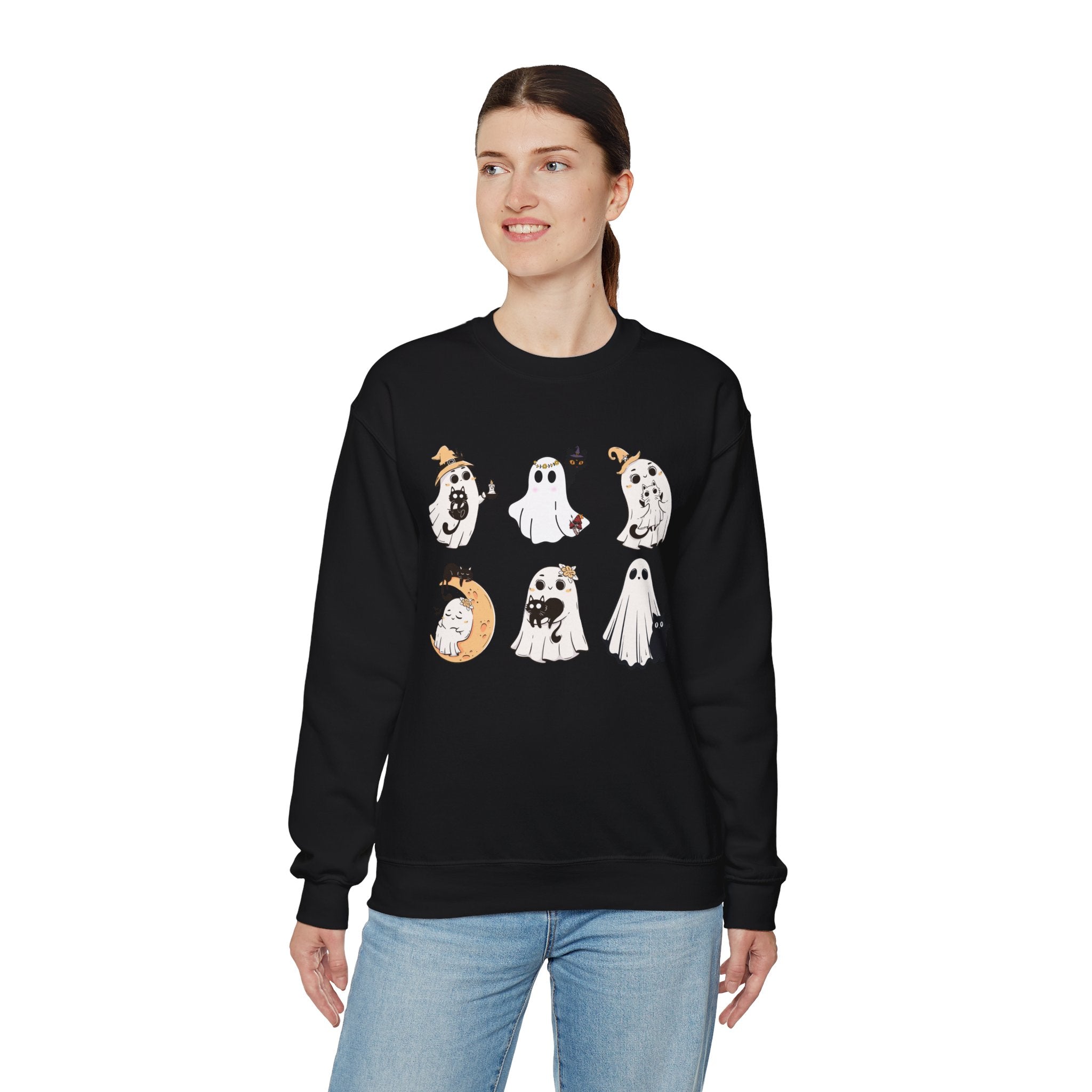 Ghost Cat Sweatshirt, Cat Halloween Shirt, Cat Ghost T-Shirt, Cat Lover Tshirt, Spooky Season Shirt, Halloween Sweater,Trendy Halloween Gift