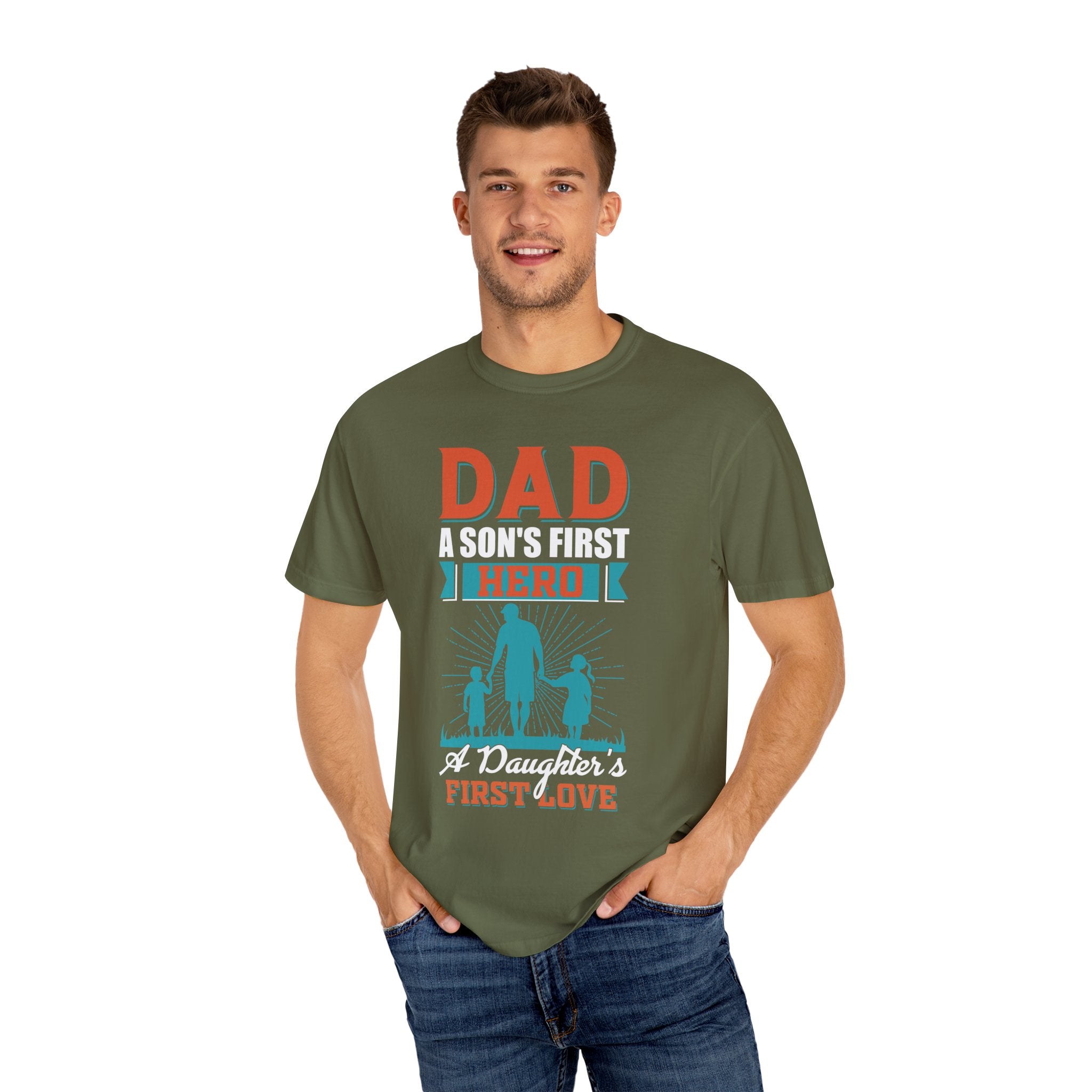 Dad Christmas Gift, shirt for dad, a son's first hero, a daughter's first love, gift for dad, dad t shirt, dad gift, dad of both shirt